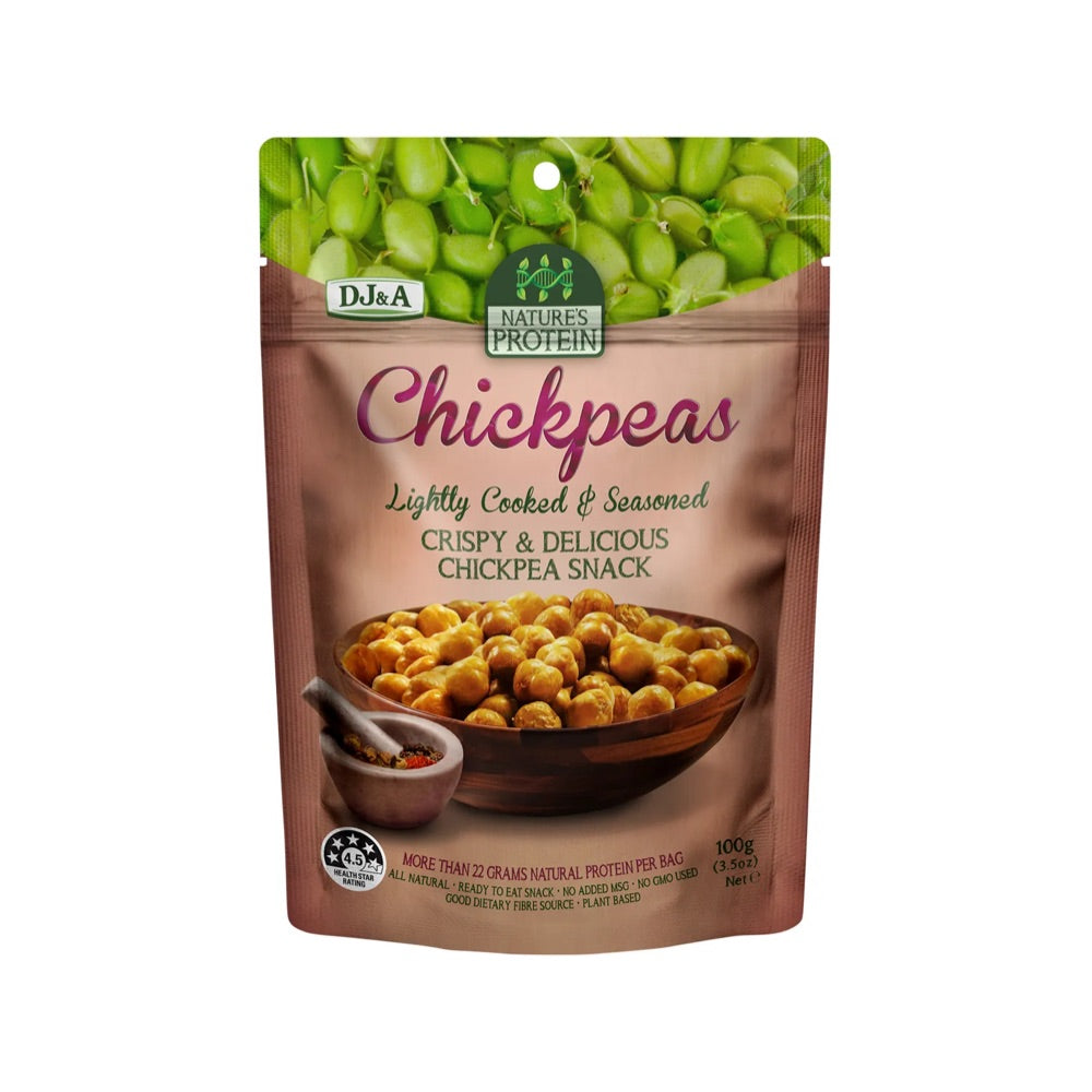 Organic Roasted Chickpeas Snack - Gluten-Free, Vegan, High Protein (12 Pack, 100g Each) - Perfect for On-the-Go, Healthy Snacking & Office Lunch