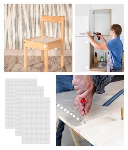 742 Pcs Screw Hole Stickers - 3 Sizes (0.82in) White PVC Self-Adhesive Dustproof Caps for Wood Furniture, Cabinet, Wall, Desk, Chair, Bookcase & Shelf - Perfect for Home Office & DIY Projects
