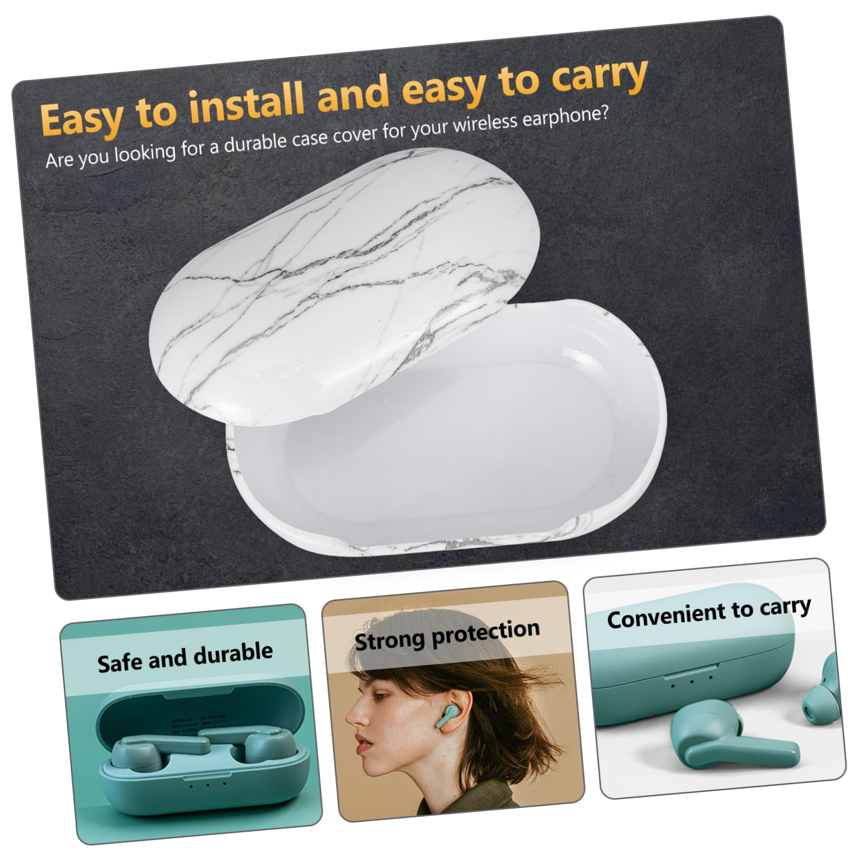 Homoyoyo Protective Headphone Case - Shockproof & Anti-Fall Headset Storage Cover for Travel, Gym, and Office Use - White (1 Pack)