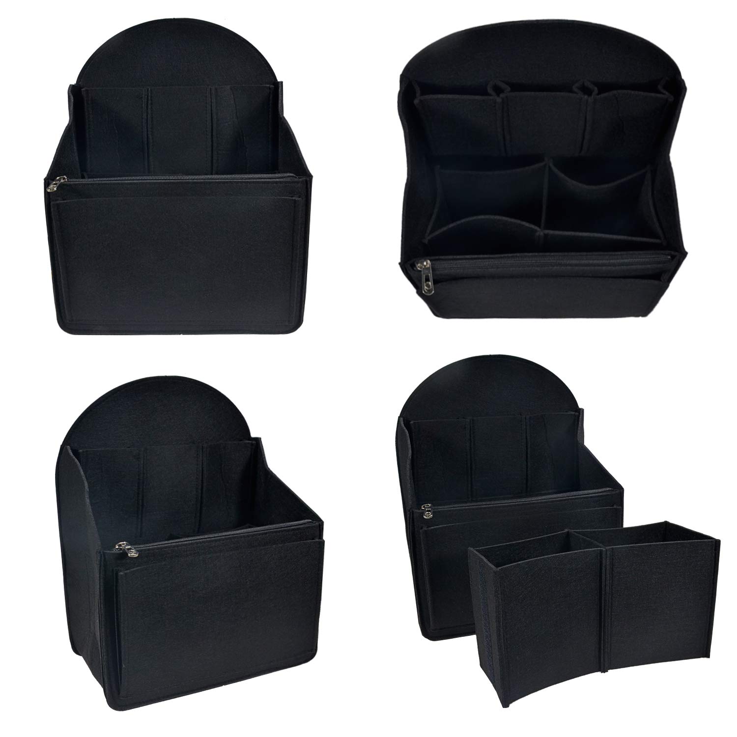 Felt Backpack Organizer Insert for Men & Women - Small Black for Travel & Work