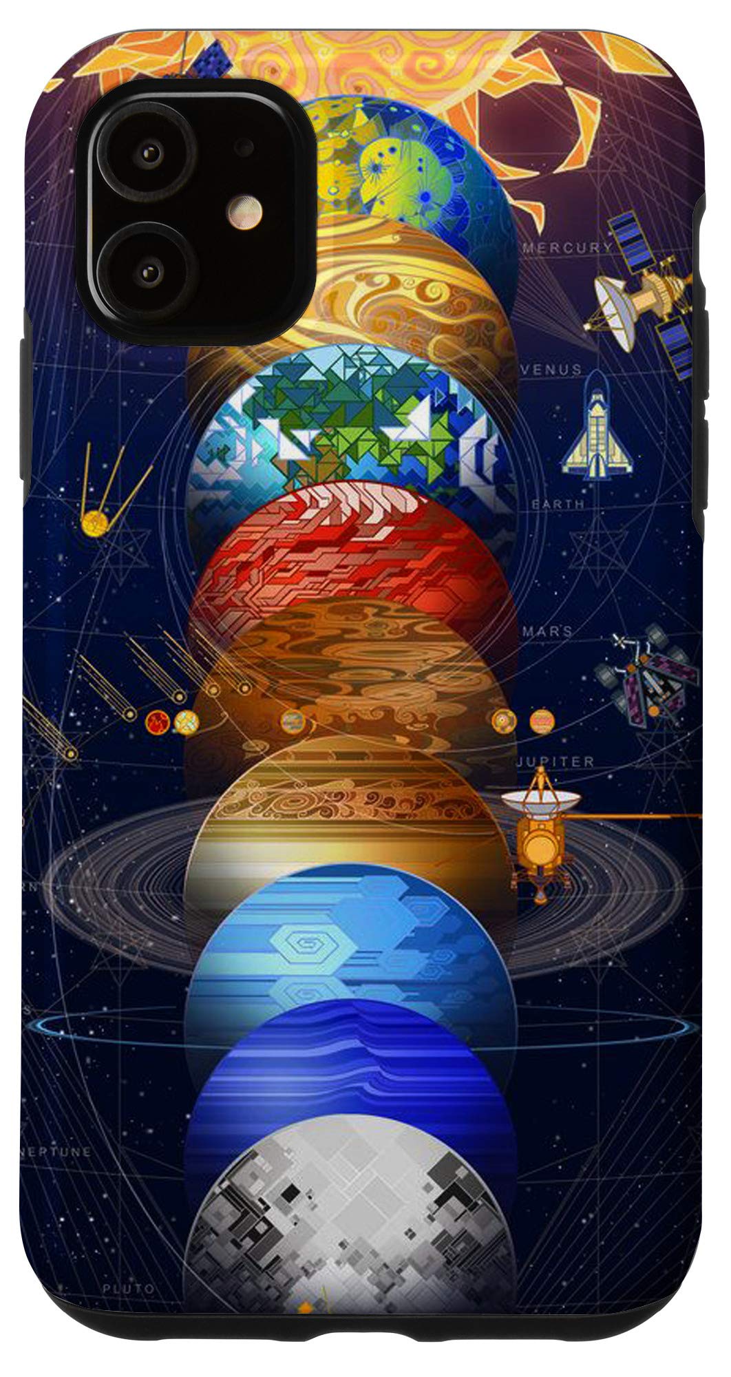 iPhone 11 Case - Solar System Planets Design - Funny Science & Tech Phone Cover - Perfect for Astronomy Lovers & Space Enthusiasts