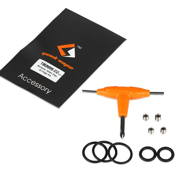 GeekVape Tsunami 22/24 RDA Accessory Kit - Replacement Screws, O-Rings & Allen Key for Vape Mods - Perfect for Vaping Enthusiasts & DIY E-Cig Maintenance