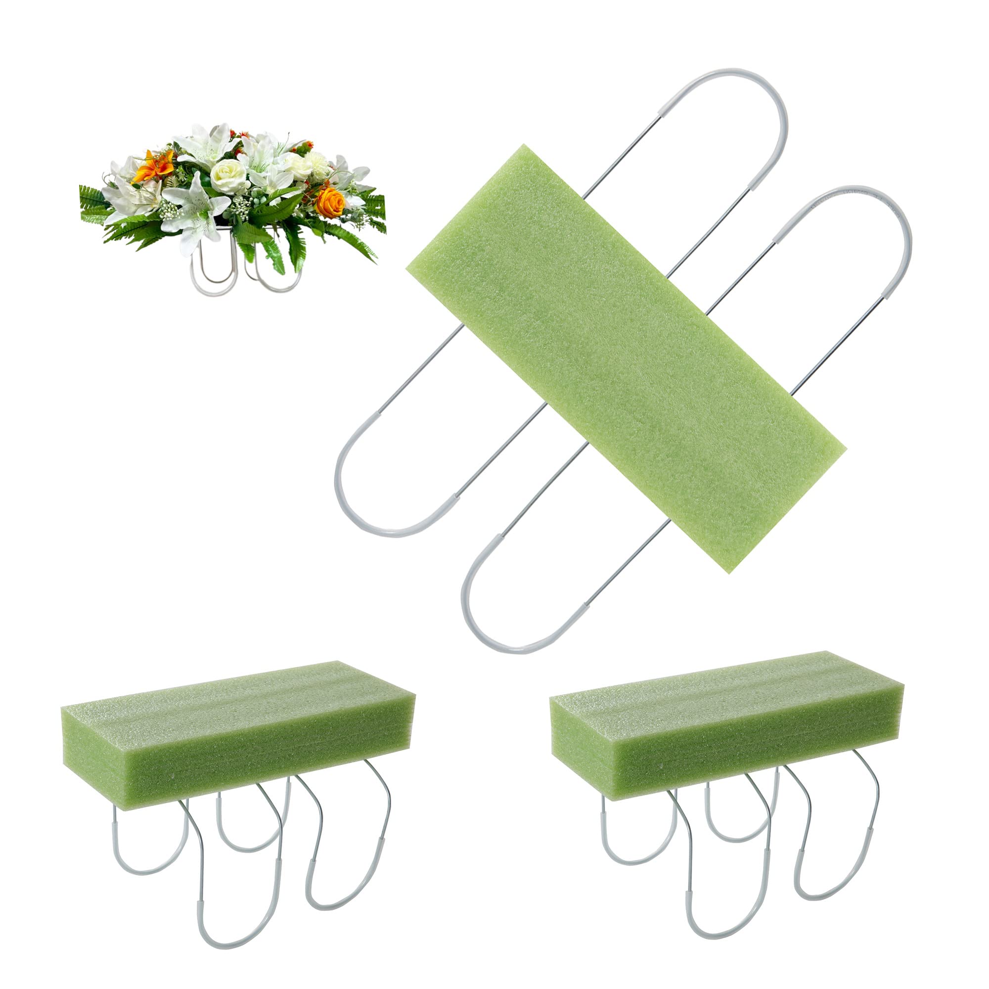 3 Pack Cemetery Flower Holders - Durable Grave Saddles for Headstones with Secure Foam Fit, Perfect for Memorial Day & Funeral Decorations - Easy Installation & Weather-Resistant Design