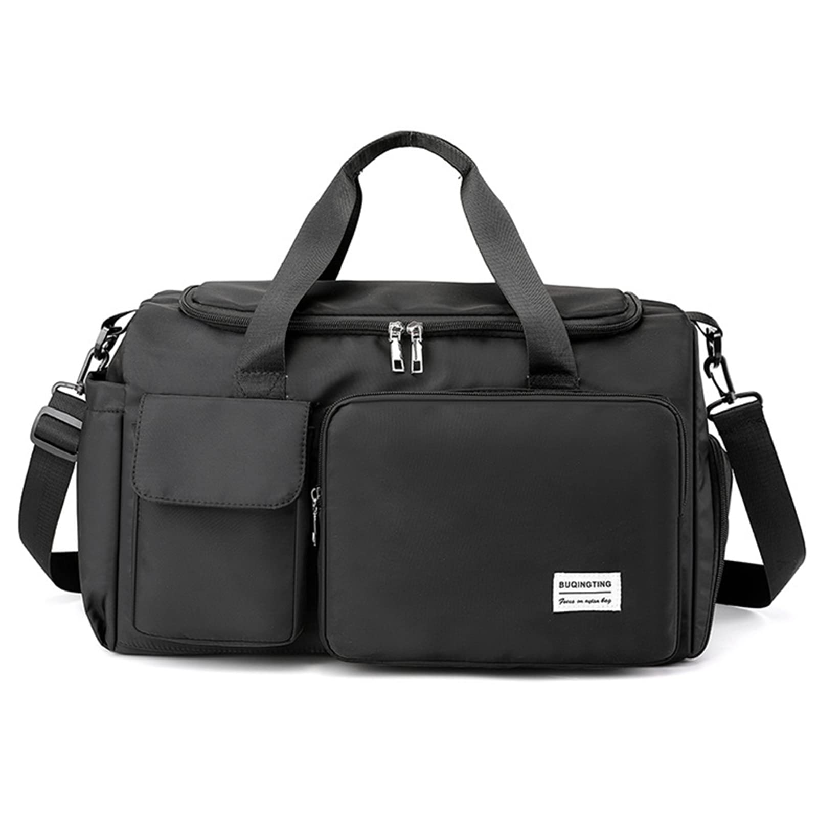 Unisex Weekend Travel Gym Tote Bag - Waterproof Nylon Overnight Carry On with Shoe Compartment - Perfect for Gym, Work, Travel & Beach Trips