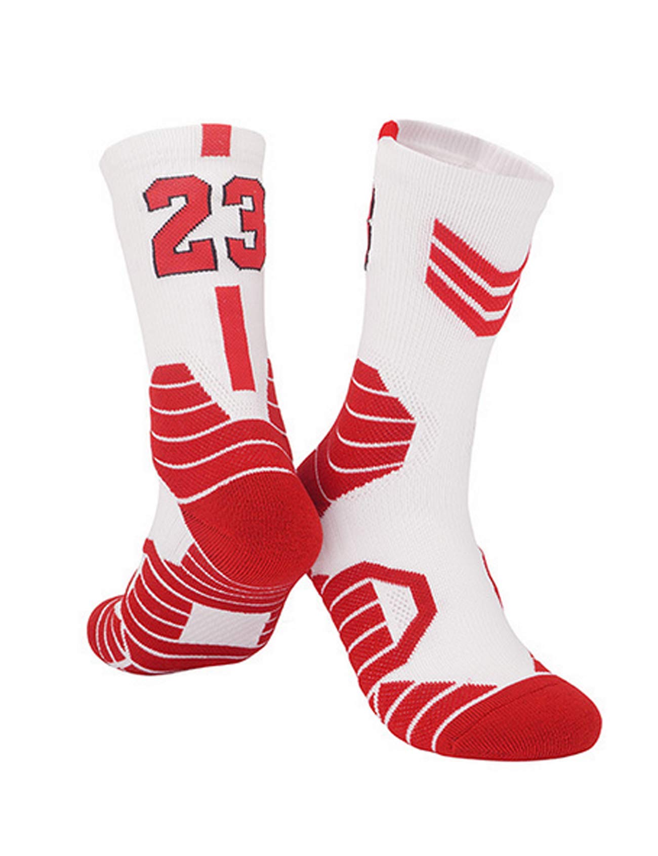 Custom Men's Basketball Socks with Team Number - Breathable Athletic Sports Socks for Basketball, Running & Gym - Jueshanzj Performance Socks for Athletes & Team Players