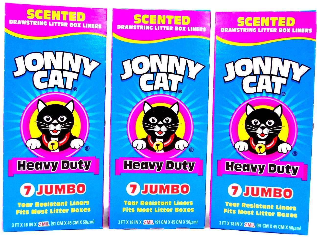 Jonny Cat Jumbo Scented Drawstring Cat Litter Box Liners - 7 Liners Per Box (3 Pack) | Odor Control & Easy Cleanup for Cat Litter Boxes | Perfect for Multi-Cat Homes & Large Litter Boxes