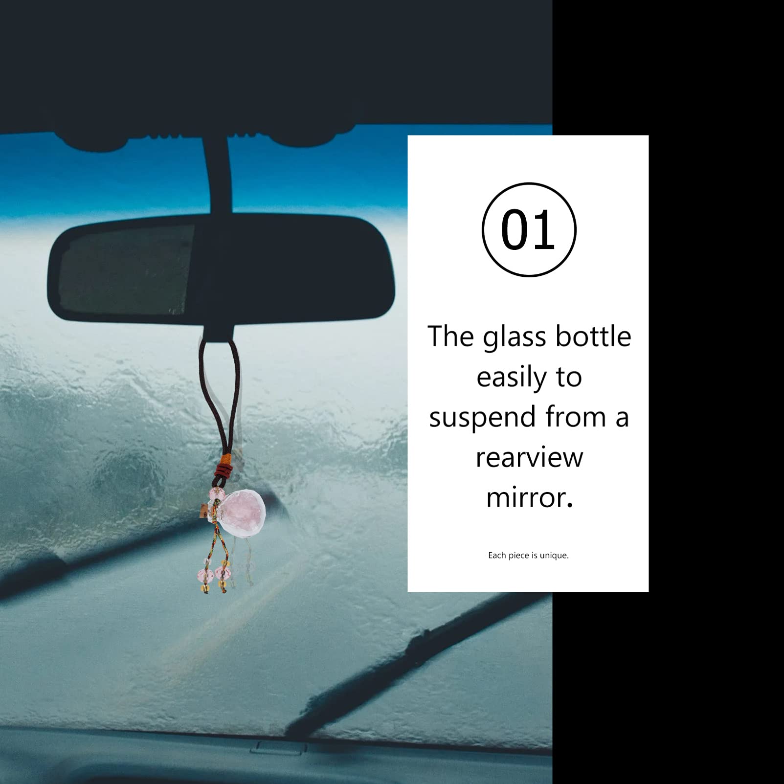 1pc Essential Oil Perfume Bottle Pendant - Car Hanging Diffuser & Rearview Mirror Decor - Portable Aromatherapy for Home, Office & Travel
