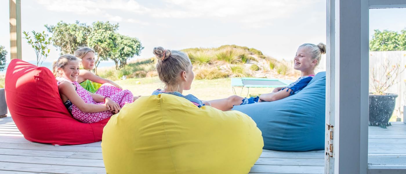 Beanz Lifestyle Teardrop Bean Bag Chair Cover (No Filler Included) - Water Resistant Indoor/Outdoor Bean Bags for Adults & Kids - Perfect for Living Rooms, Dorms, Playrooms & Patios (Red)