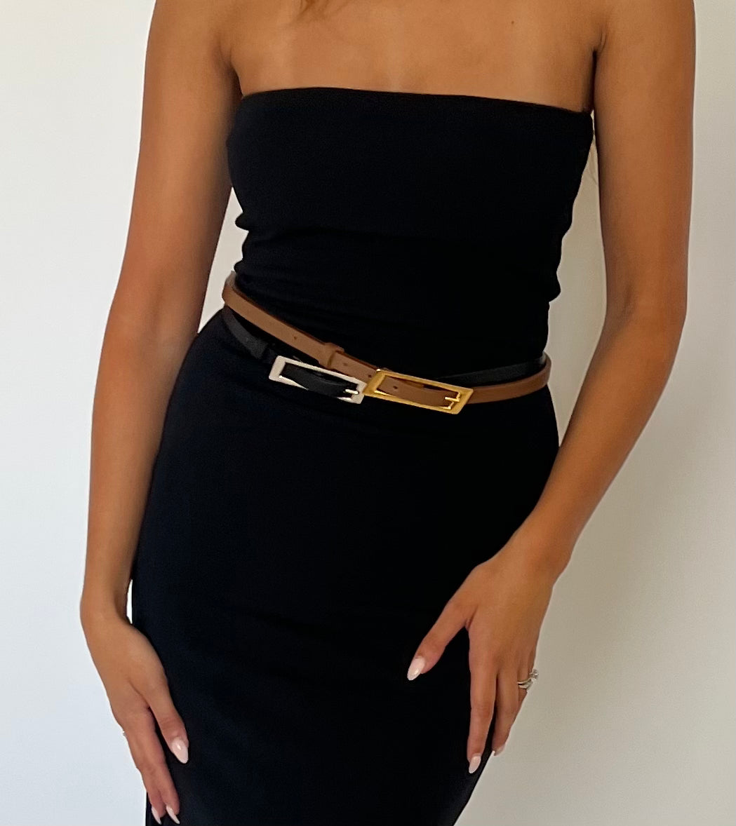Premium Capsule Belt in Black & Silver - Stylish Adjustable Waist Belt for Men & Women | Perfect for Casual Wear, Office Outfits & Fashion Accessories