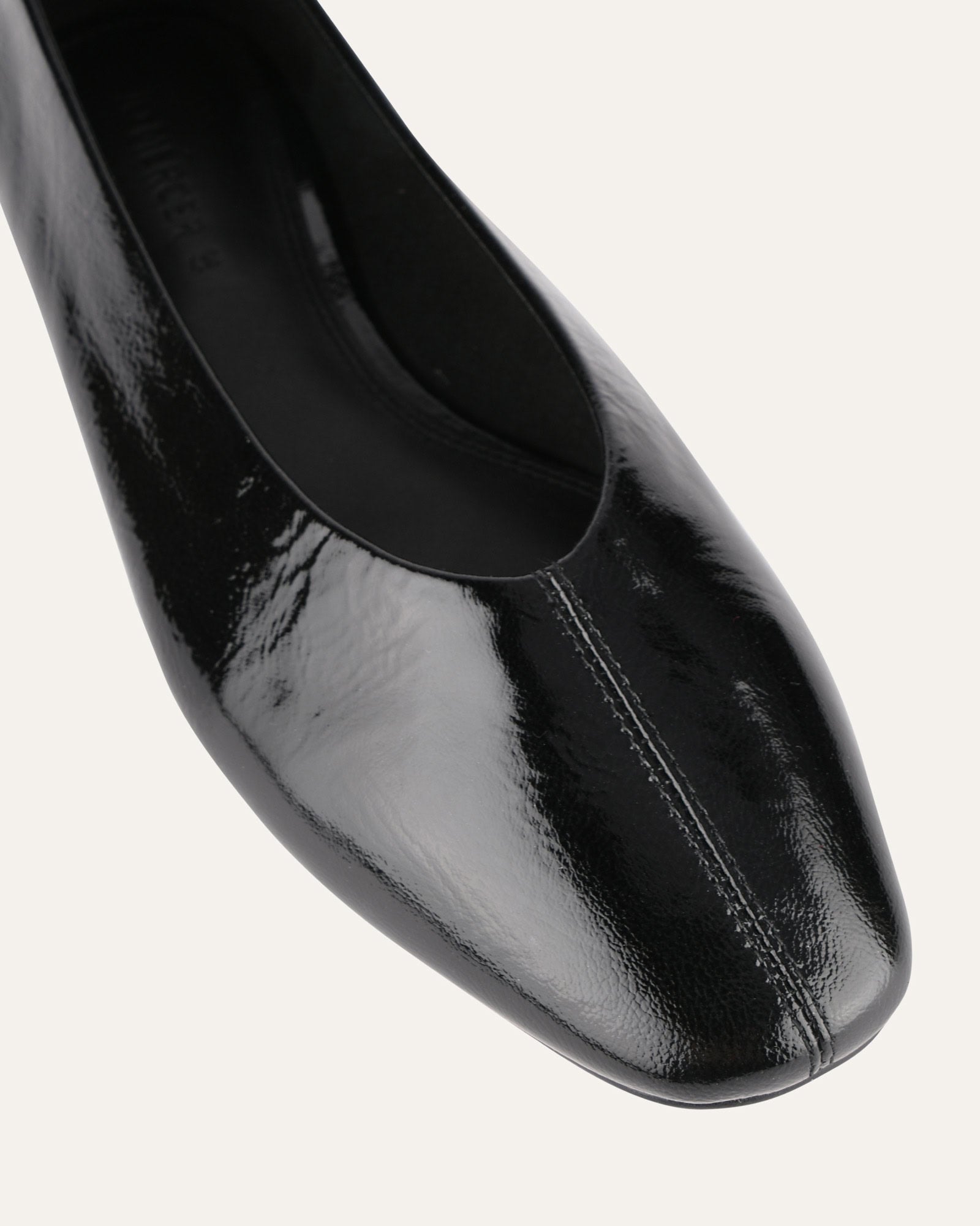 Posie Casual Flats for Women - Black Crinkle Patent Leather Slip-On Shoes - Comfortable & Stylish for Work, Office, and Daily Wear