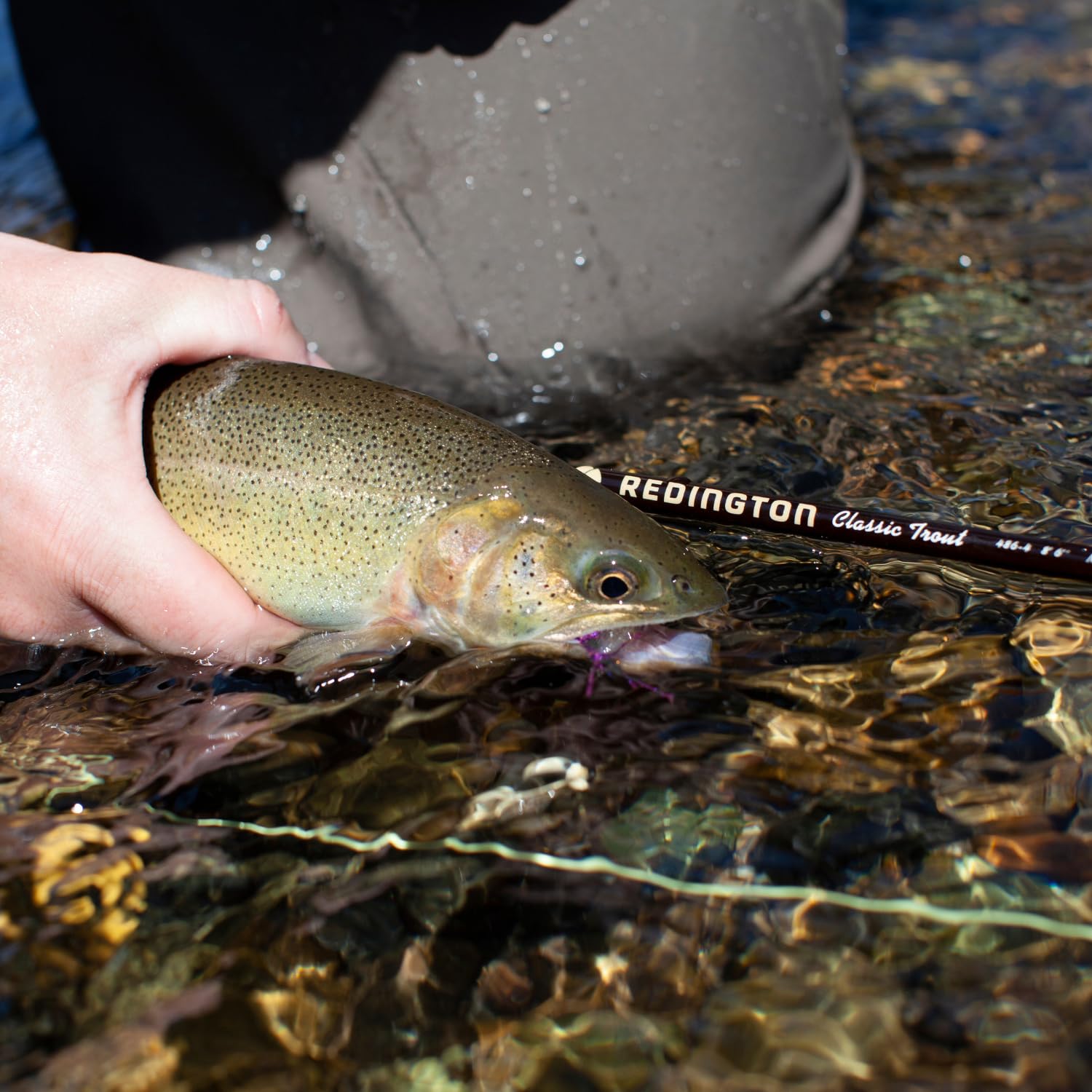 Redington Classic Trout Fly Fishing Rod - 4-Piece Moderate Action Freshwater Fly Rod with Travel Case - Perfect for Trout Fishing in Rivers, Lakes, and Streams