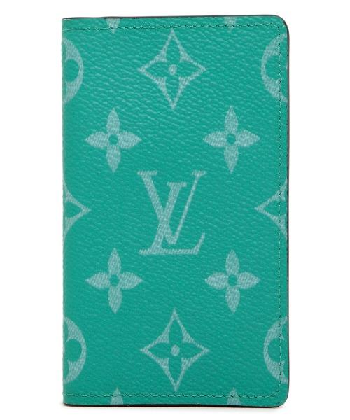 LV Taiga Monogram Vert Pocket Organizer - Slim Wallet for Men - Perfect for Business, Travel & Everyday Use