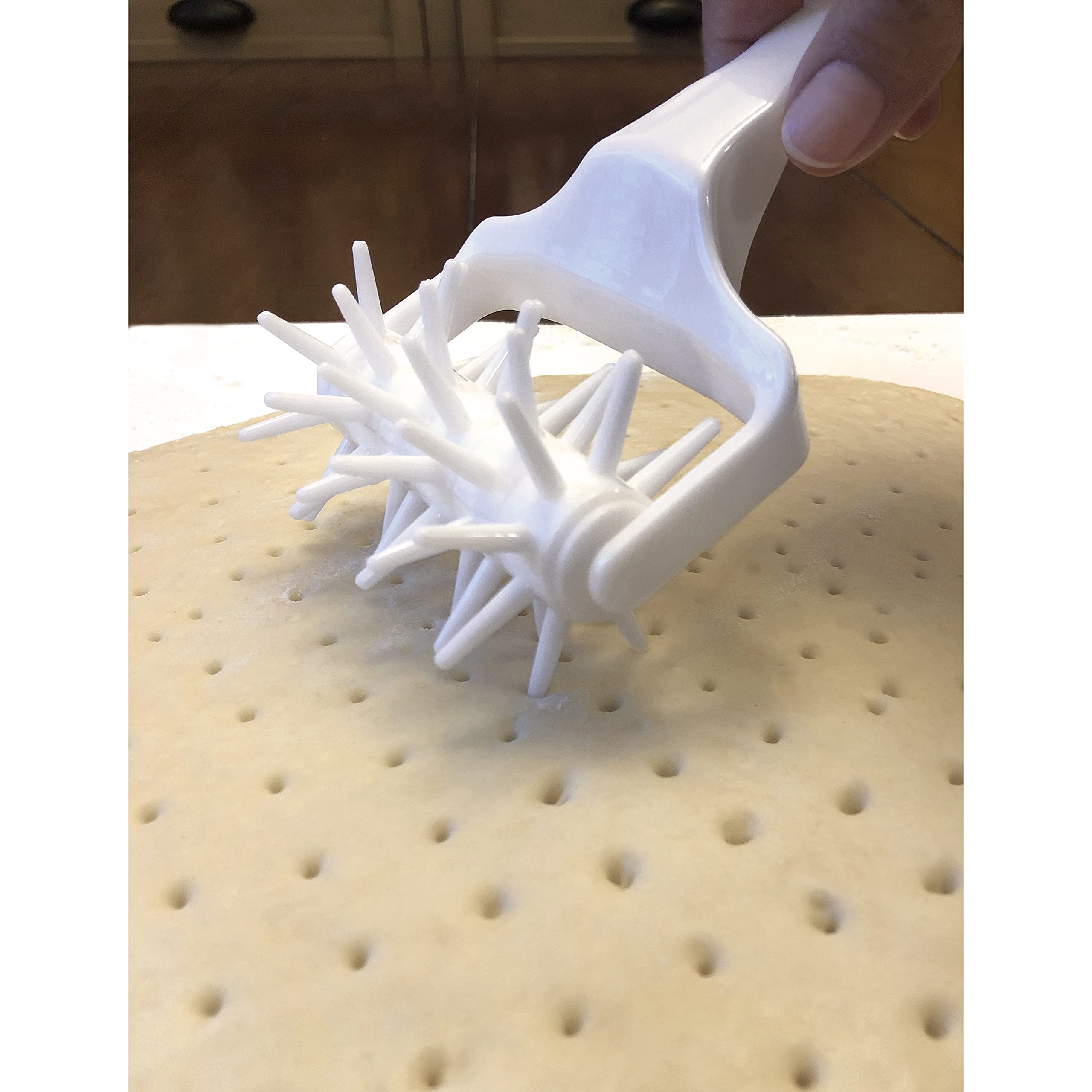 Norpro 3241 White Dough Docker for Perfect Pizza Crust & Pastry Dough - Ideal for Home Baking, Professional Kitchens & Italian Cooking