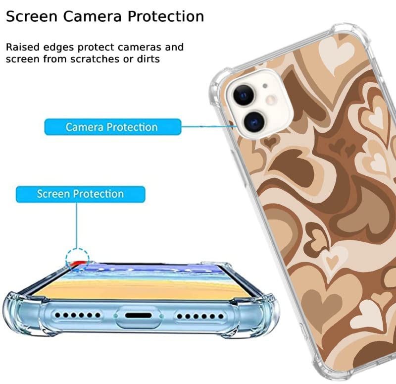 **Brown Heart iPhone 11 Case - Soft TPU Bumper Cover with Indie Love Design for Women & Girls | Perfect for Everyday Use, Valentine's Gifts & Stylish Protection**