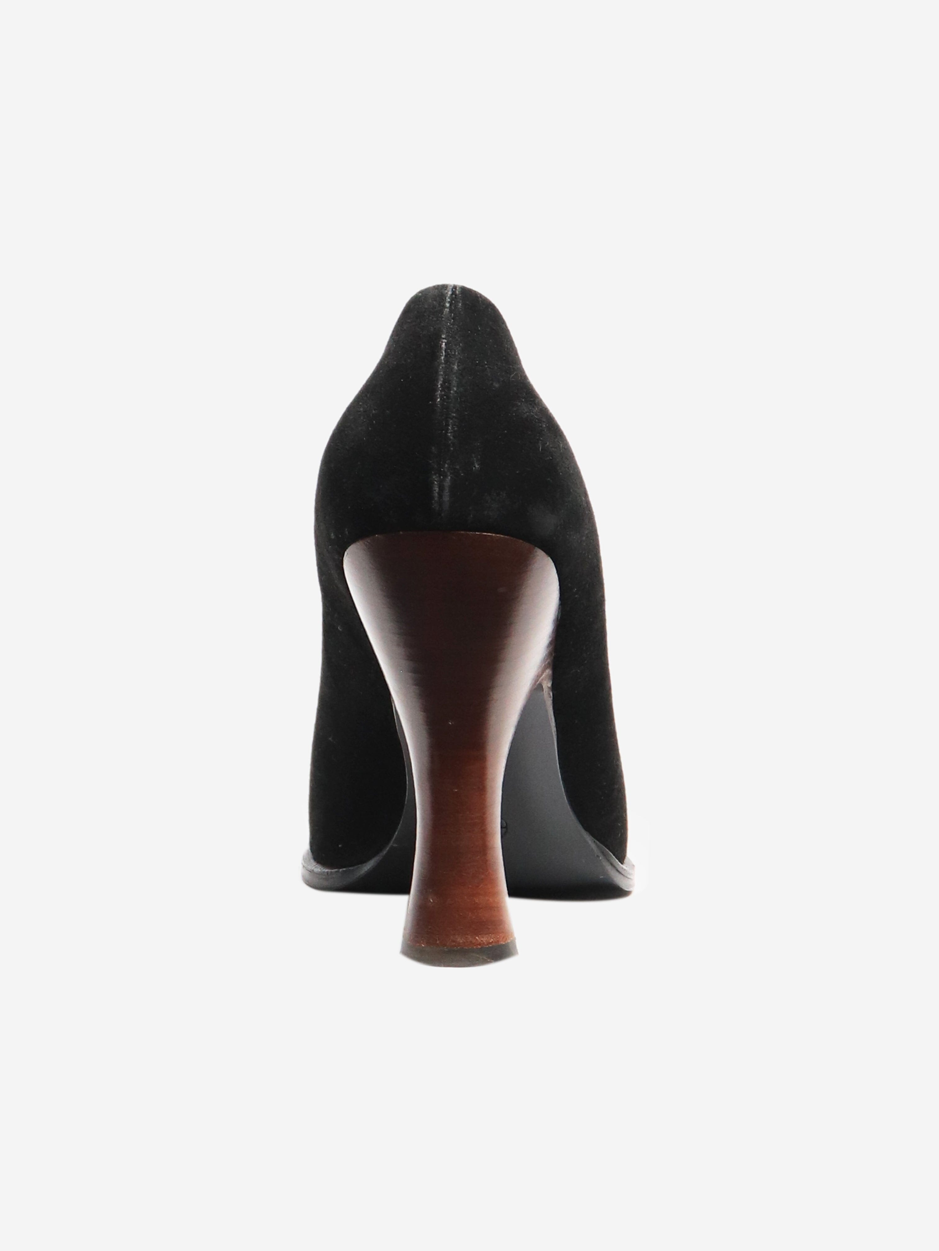 Black Suede Pumps Women's Size EU 40 (US 10) - Elegant High Heels for Office, Party & Evening Wear