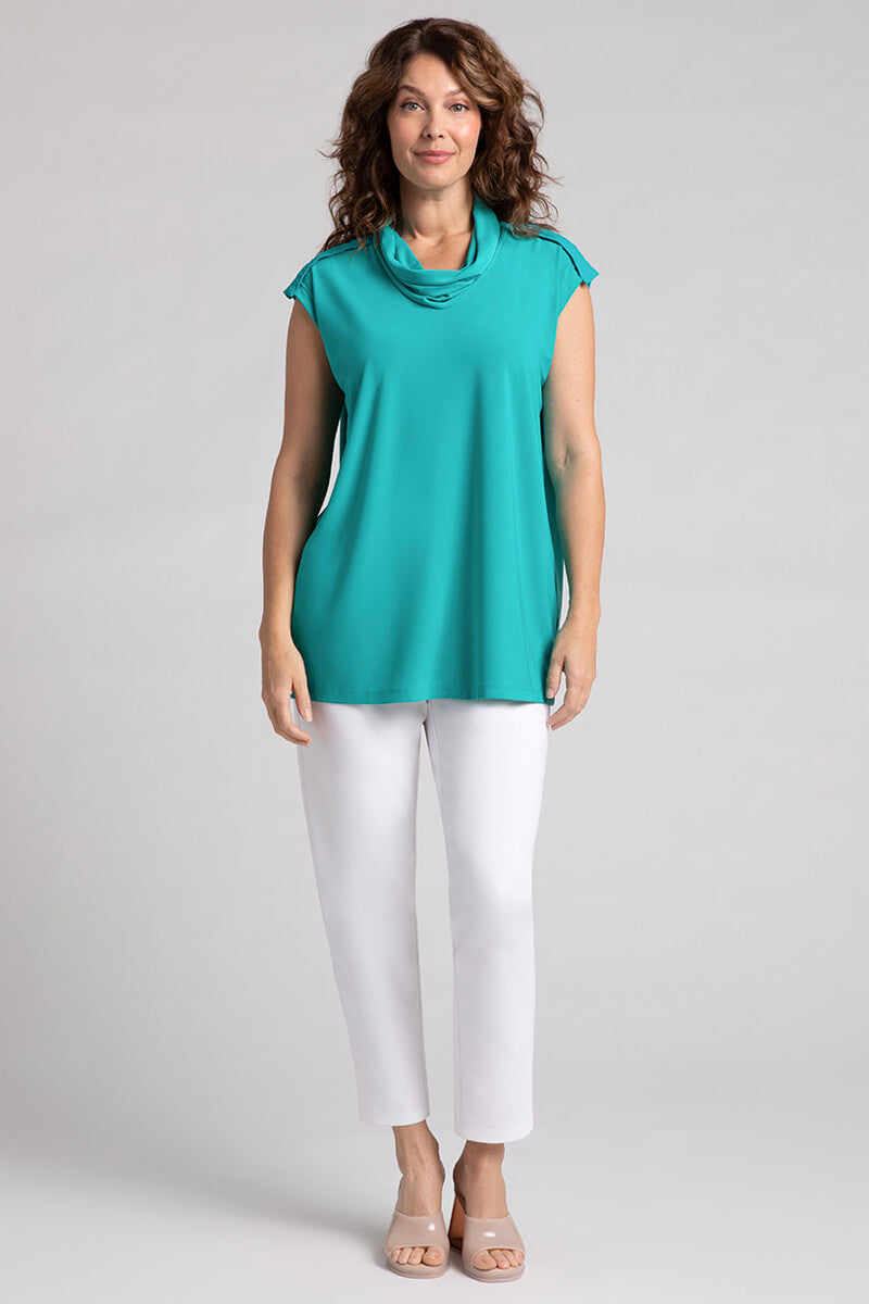 Convoy Sleeveless Funnel Neck Sweater for Women - Cozy Knit Pullover Top | Perfect for Fall Layering, Casual Outfits & Office Wear
