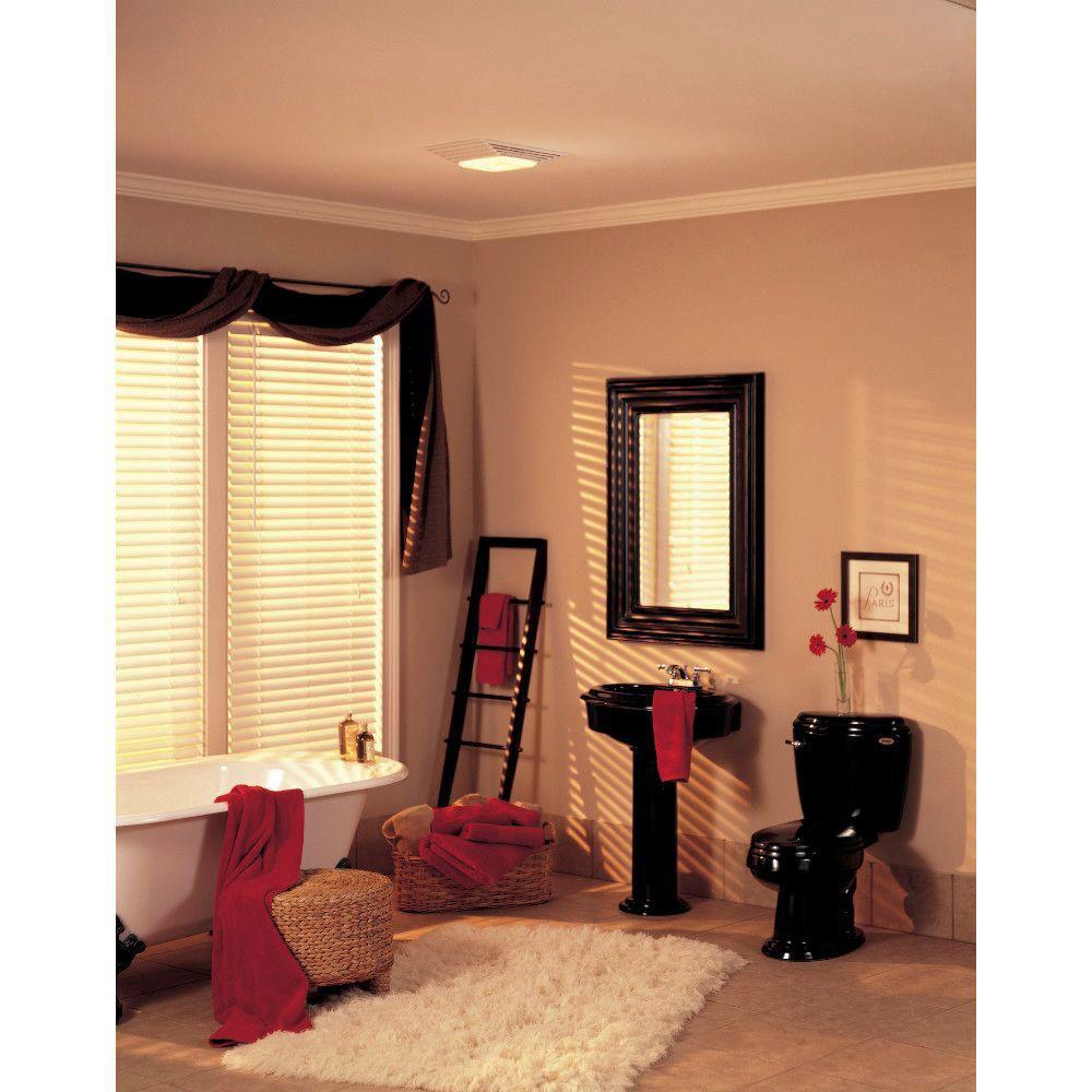 Broan 655 White Bathroom Exhaust Fan with Heater and Light - Quiet Ventilation for Bathroom, Shower & Home - Energy Efficient Ceiling Mount Fan with Built-in Heater and Lighting