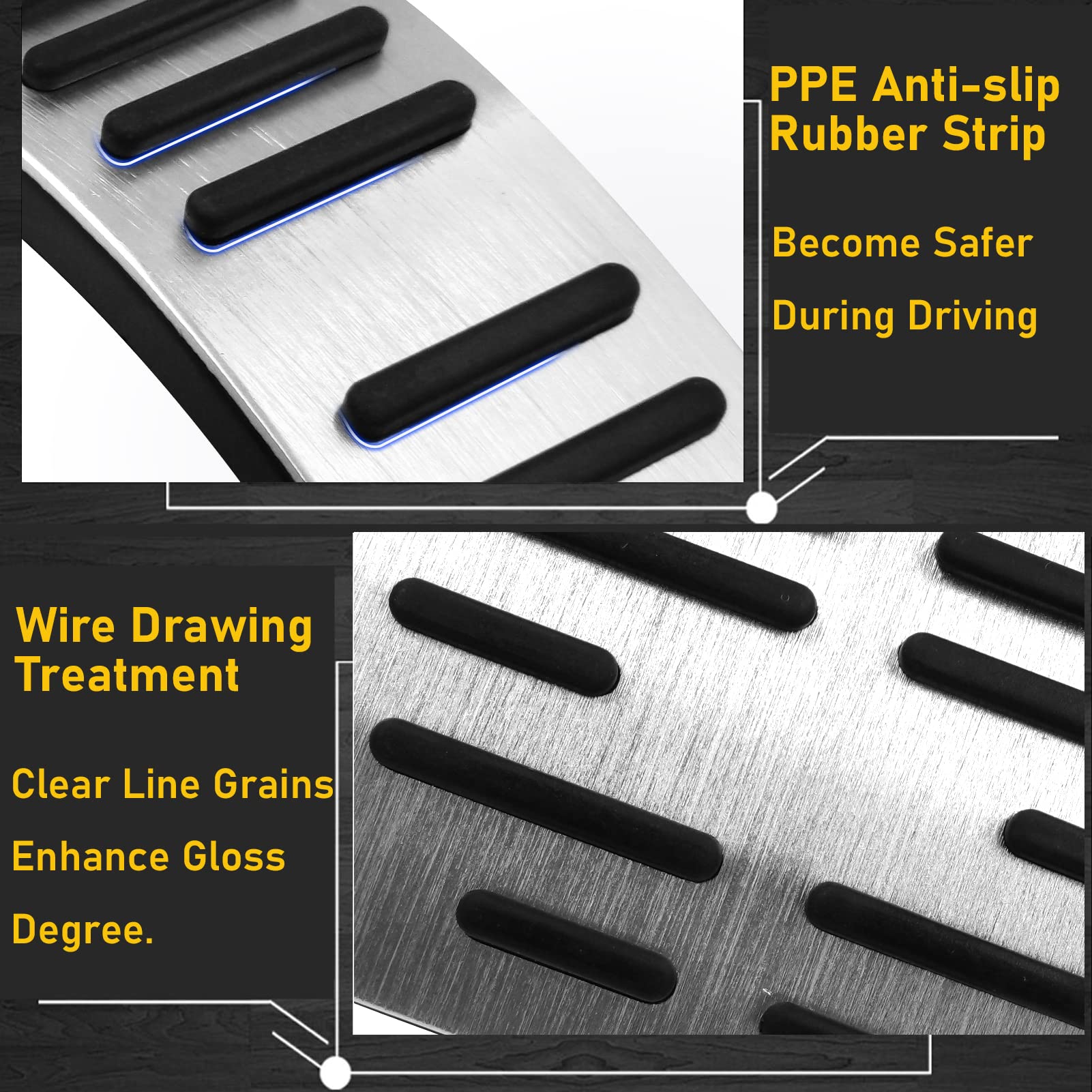 TTCR-II Universal Volkswagen Pedal Covers - Compatible with Atlas, Tiguan (2018-2025), Jetta (2019-2025), Golf GTI (2015-2025), Arteon, ID4 & Taos - 2-Piece Brake & Accelerator Pedal Plates Set - Perfect for Driving Comfort and Vehicle Customization