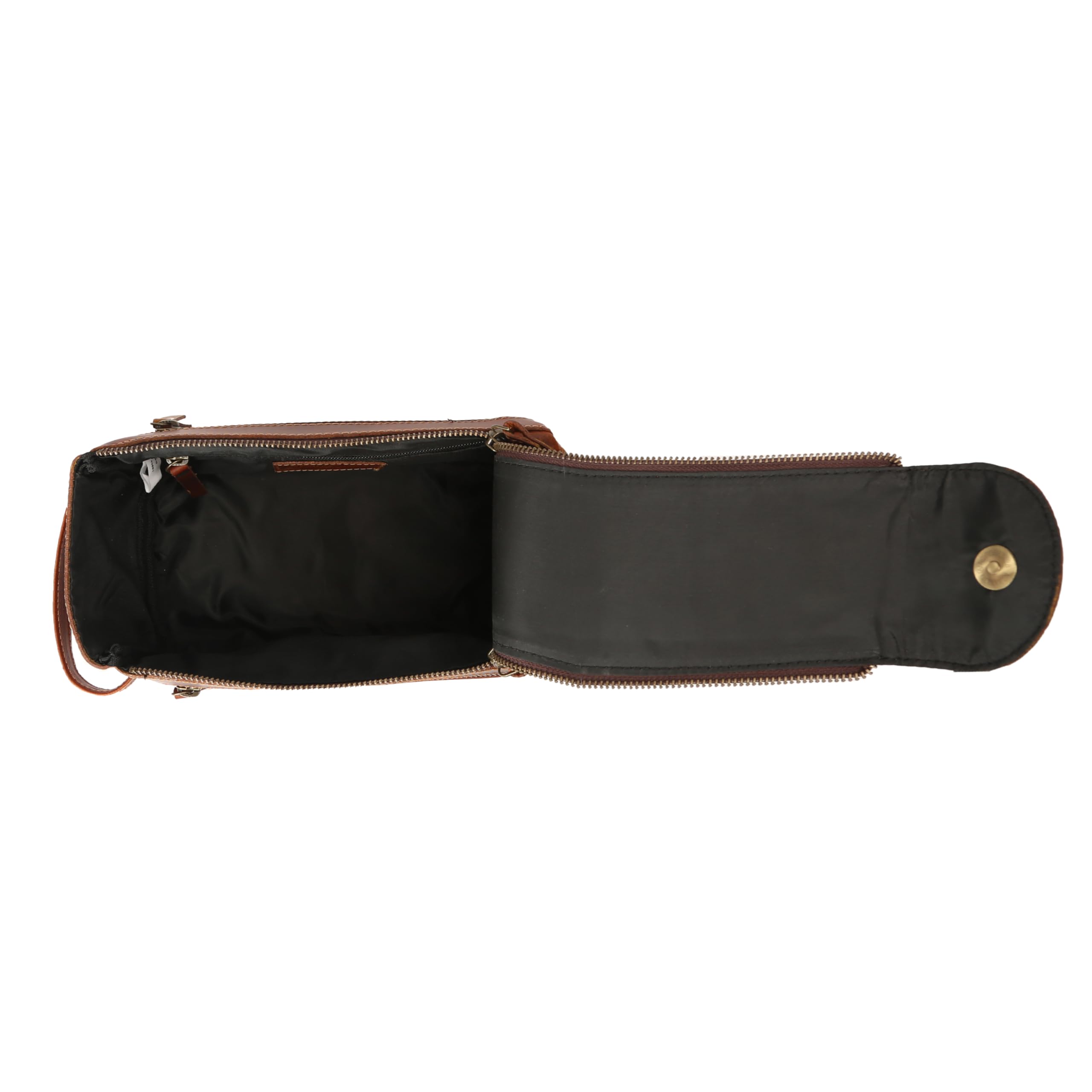 Premium Buffalo Leather Unisex Toiletry Bag - Travel Dopp Kit for Men & Women (Distressed Orange Tan) - Perfect for Camping, Gym & Business Trips