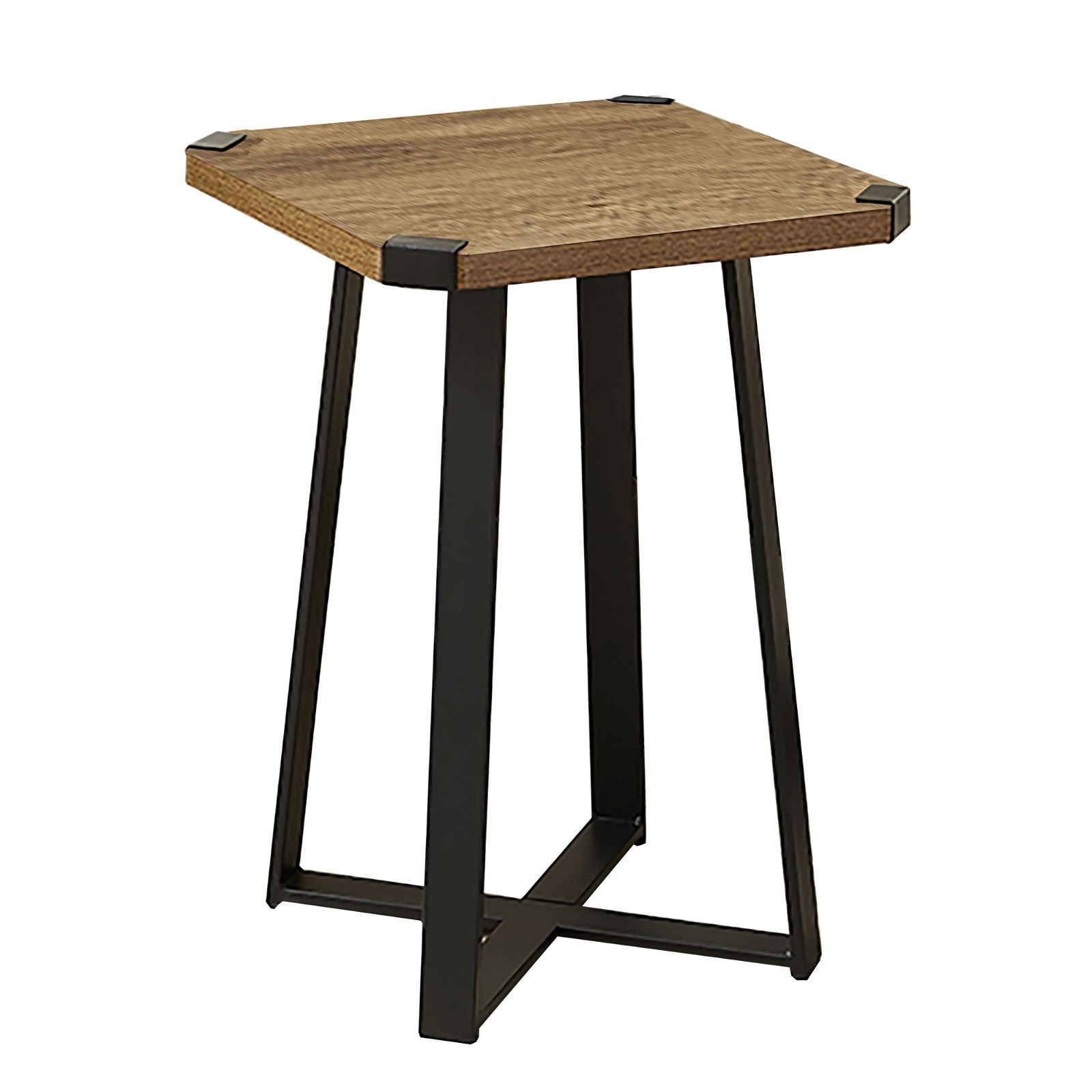 Criterion Dark Oak & Black Capri Square End Table - Modern Side Table for Living Room, Bedroom, or Office Decor