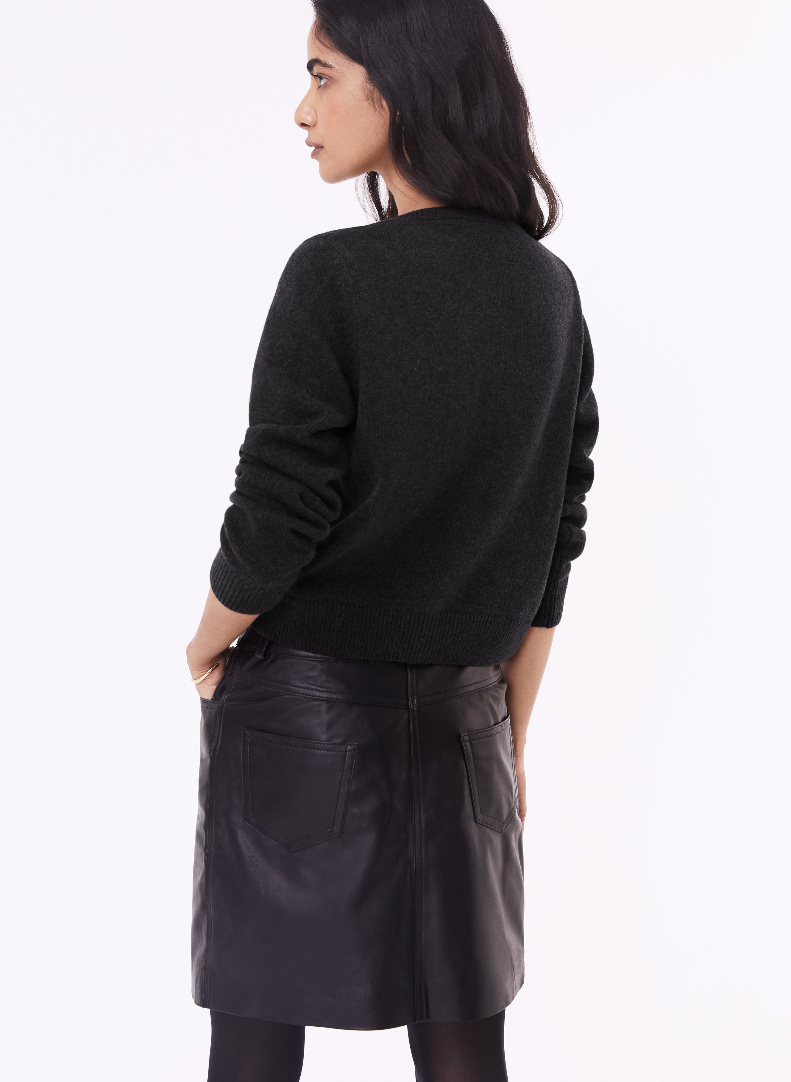 Solange Genuine Leather Skirt for Women - High Waist Faux Leather Pencil Skirt - Perfect for Office, Party & Night Out