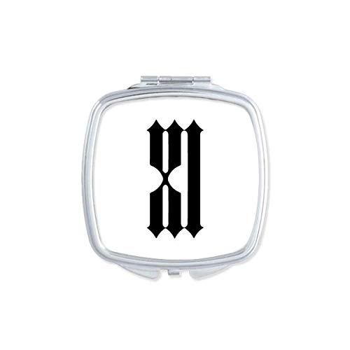 DIYthinker Black Roman Numerals XI Compact Double-Sided Pocket Mirror - Perfect for Makeup, Travel & Gifts | Portable & Stylish Design