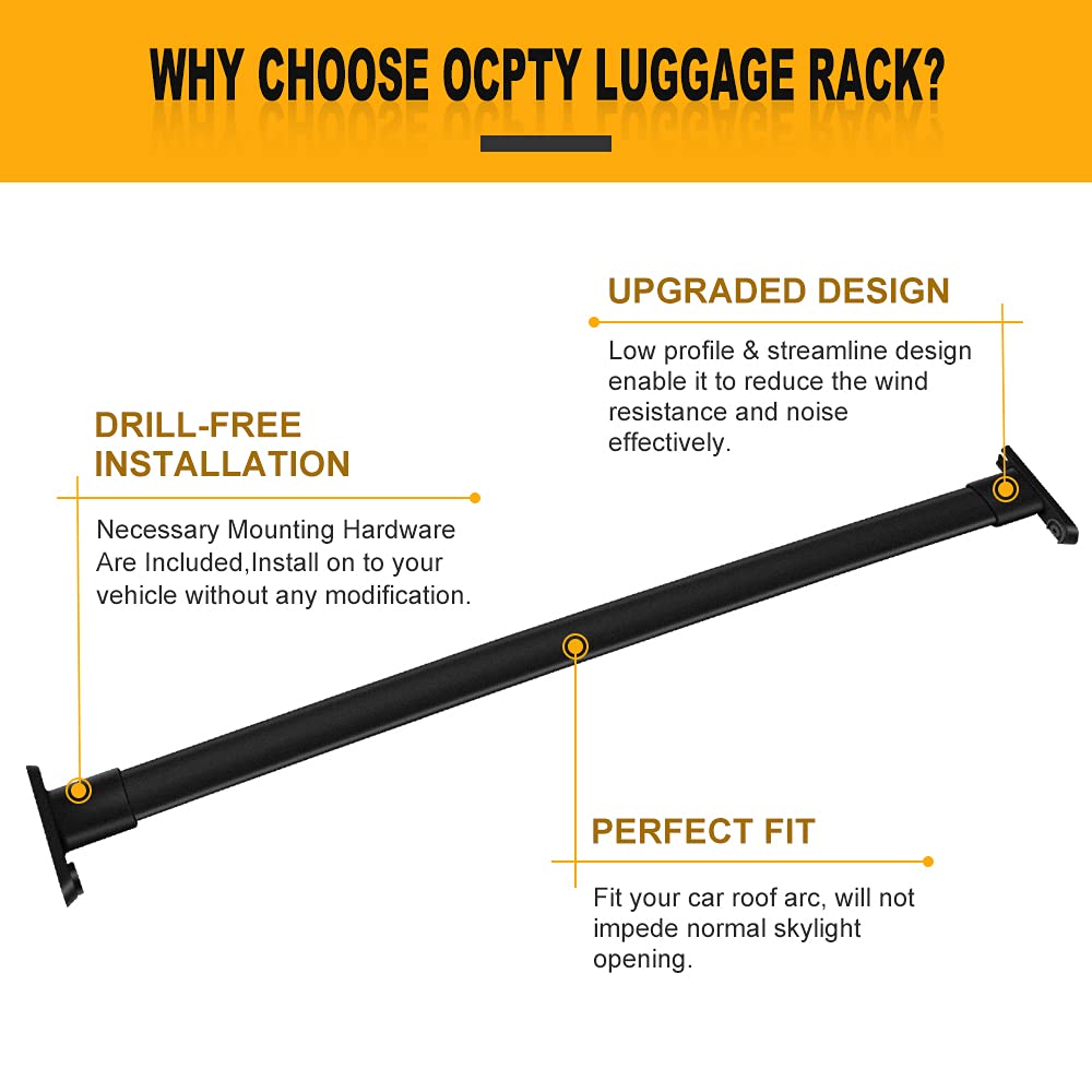 OCPTY Black Aluminum Roof Rack Crossbars Cargo Carrier for Ford Explorer 2011-2015 - Heavy Duty Luggage Rack for SUV | Perfect for Camping, Road Trips & Outdoor Adventures
