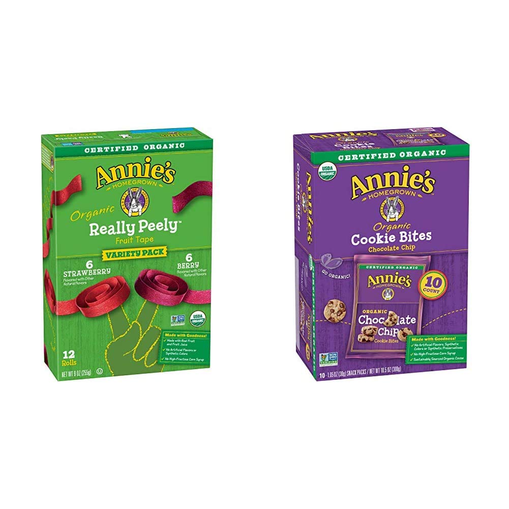 Organic Fruit Snacks & Cookie Bites Variety Pack by Annie's - Healthy Kids Snacks for Lunch Boxes, After School & On-the-Go