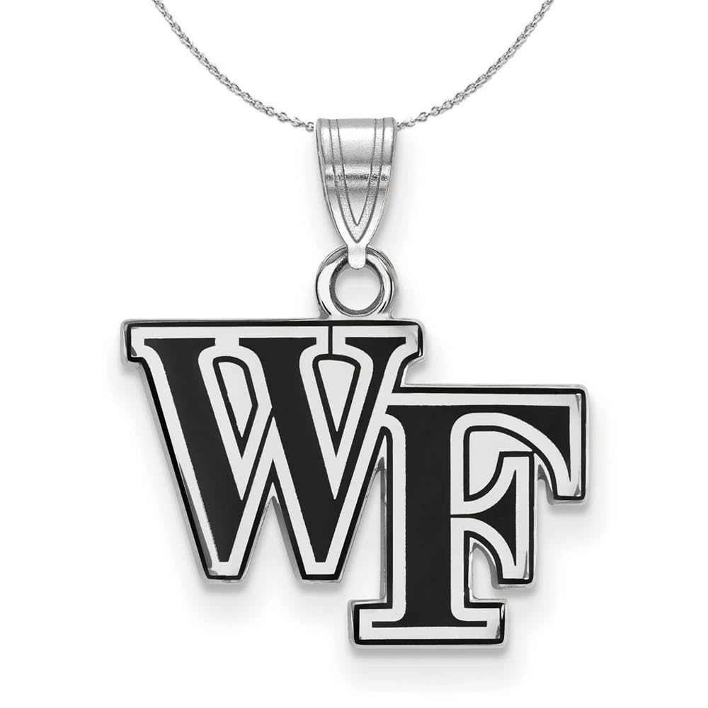 Wake Forest University Sterling Silver Black Bow Enamel Pendant Necklace - Perfect for Alumni Gifts, Graduation Jewelry & School Spirit Accessories