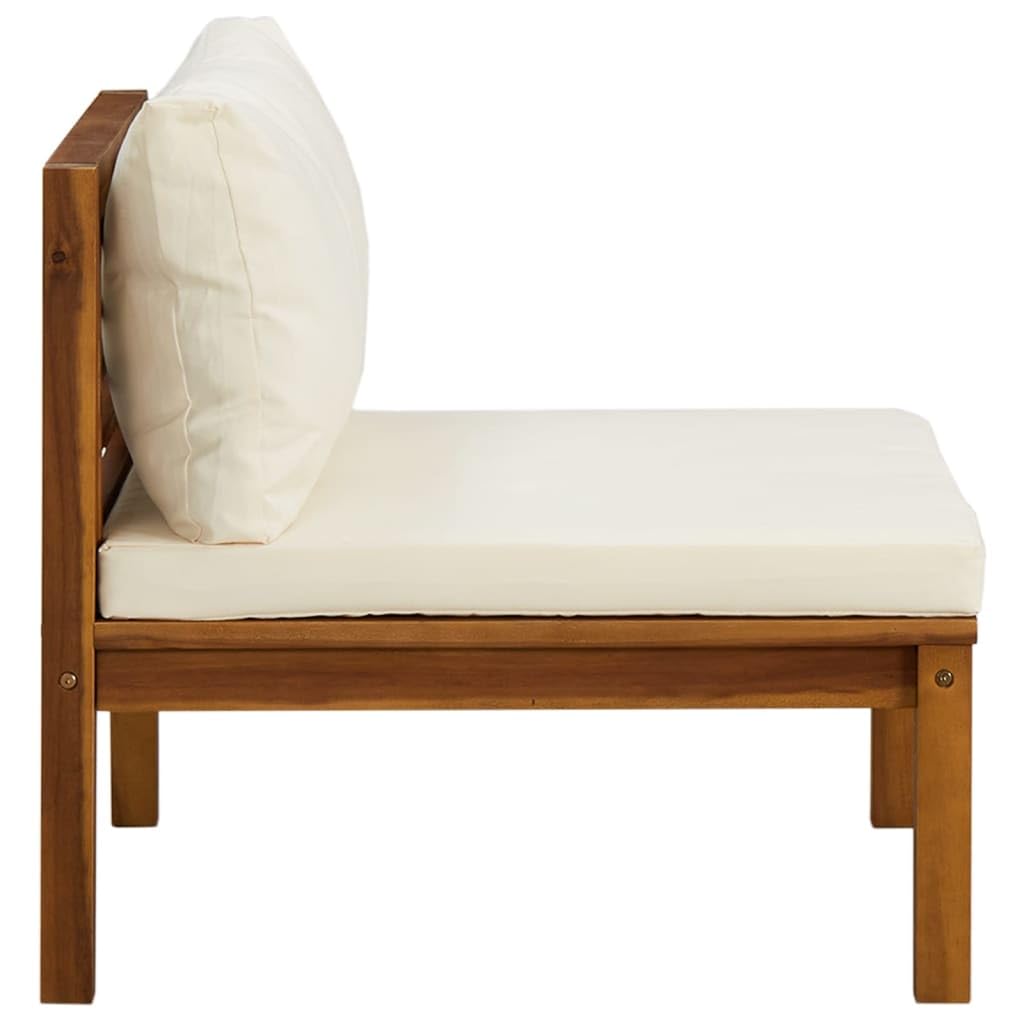 vidaXL 2-Piece Patio Sofa Set with Cushions & Tea Table - Modular Sectional Outdoor Furniture for Garden, Rustic Solid Acacia Wood - Perfect for Backyard Relaxation & Outdoor Entertaining