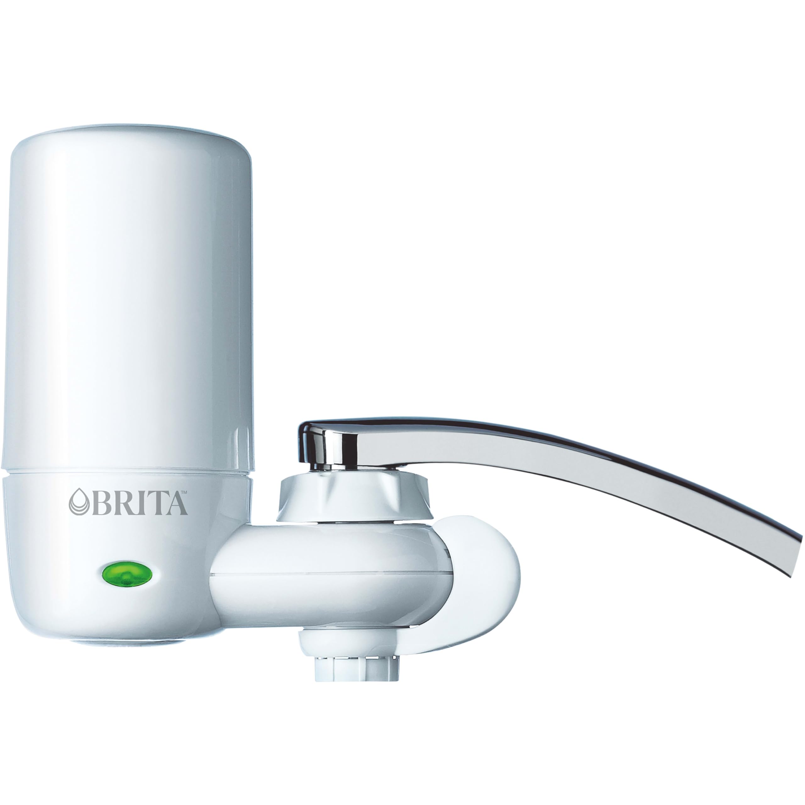 Brita Faucet Mount Water Filter System - Advanced Filtration Removes 99% Lead & Impurities, Includes 1 Replacement Filter, White - Perfect for Kitchen Sink, Home & Office Water Purification