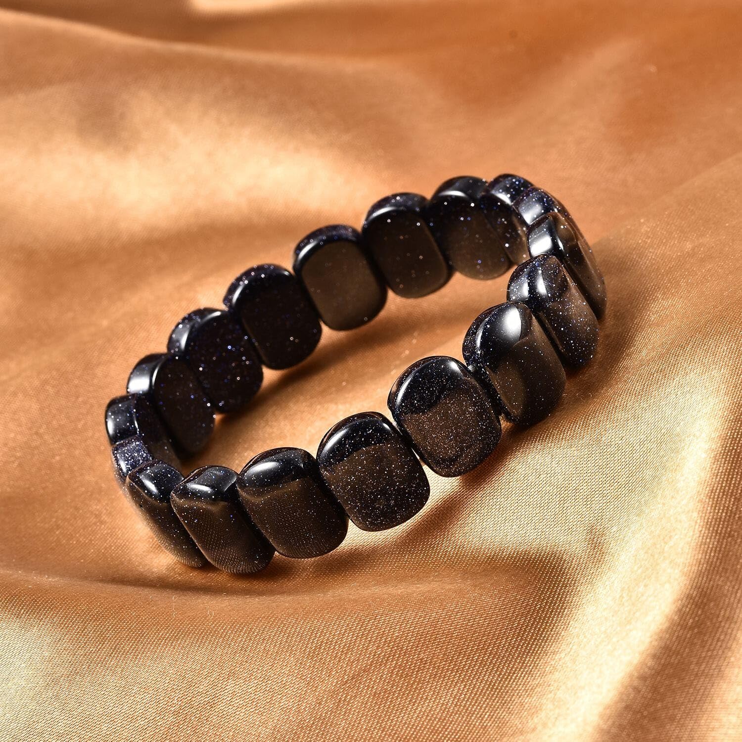 Blue Sandstone Stretch Bracelet for Women - Healing Crystal Jewelry, Birthday Gift for Her, Adjustable Beaded Bracelet | Perfect for Meditation, Yoga & Positive Energy