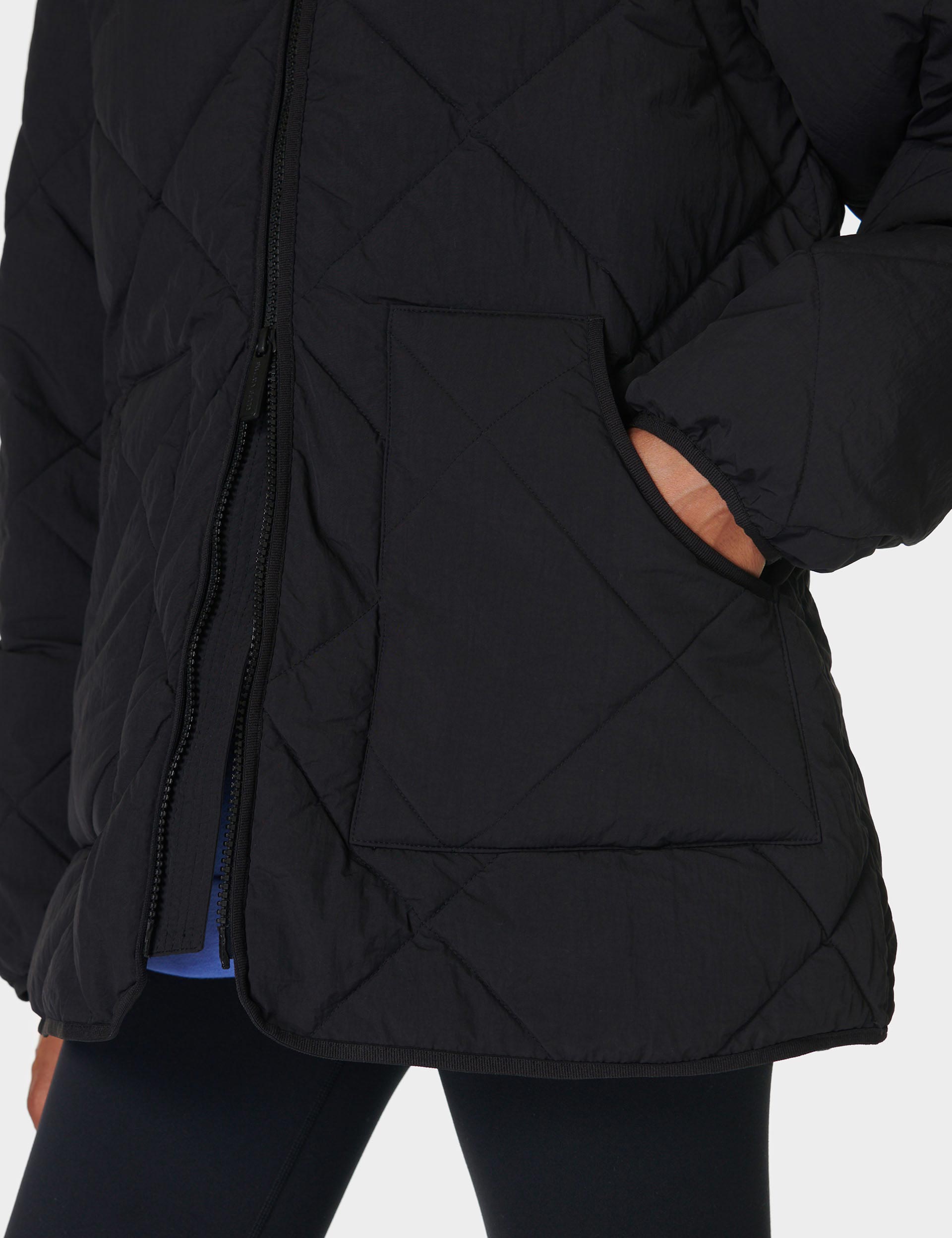 On The Move Quilted Jacket for Women - Stylish Black Lightweight Outerwear for Travel, Hiking & Everyday Wear