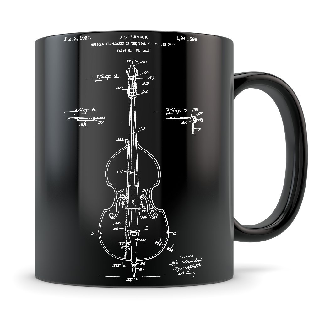 Premium Cello Mug Gift for Music Teachers & Players - Unique Violoncello Themed Coffee Cup - Patent Pending Design - Perfect for Rehearsals, Lessons & Music Lovers