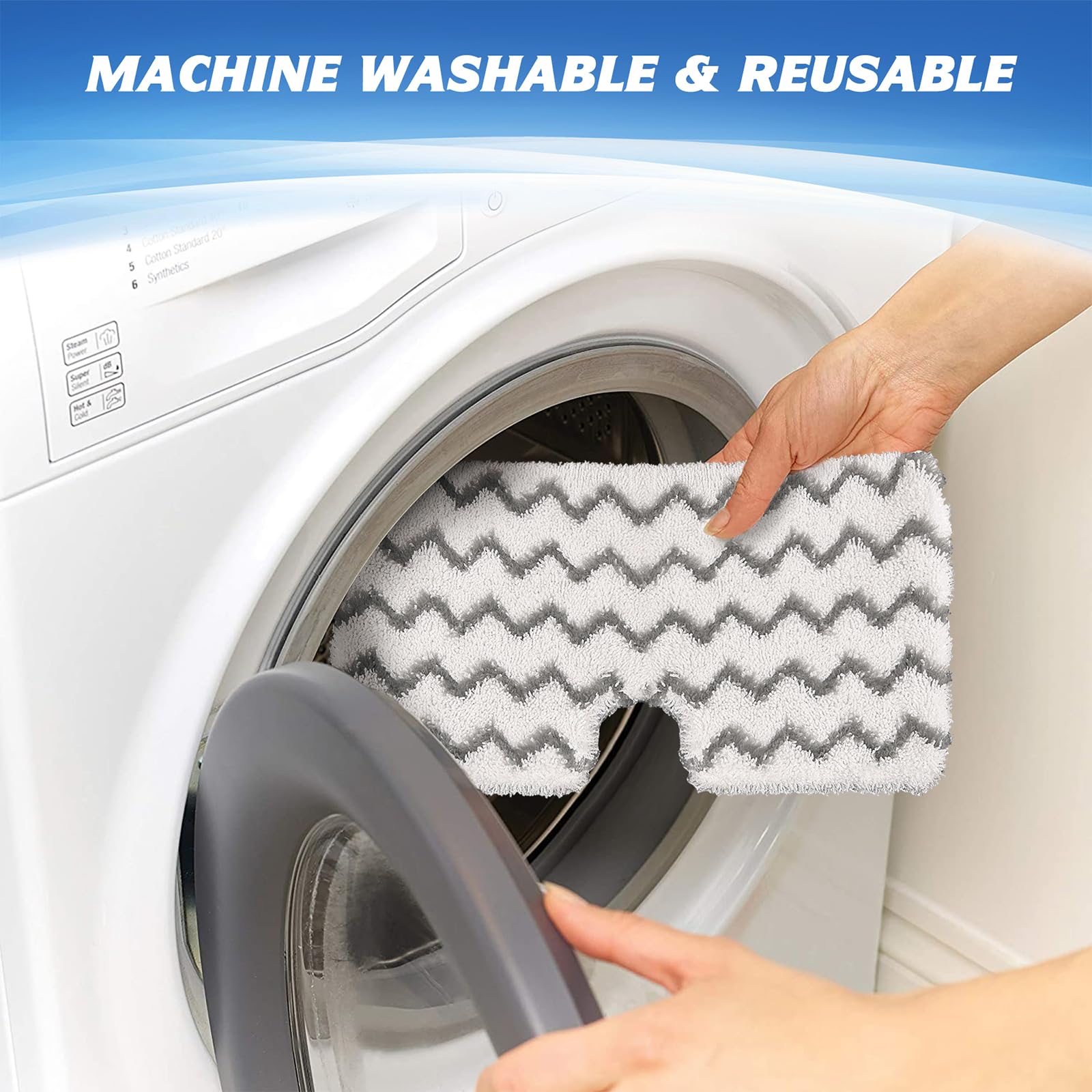 Tidy Monster Steam Mop Pads with Scrub Strips - Microfiber Replacement Pads for Shark Steam Pocket Mop S3500 Series (S3501, S3601, S3550, S3801, S3901, SE450, S3601D, S3901D) - 3-Pack White - Perfect for Deep Cleaning Floors & Tile Surfaces