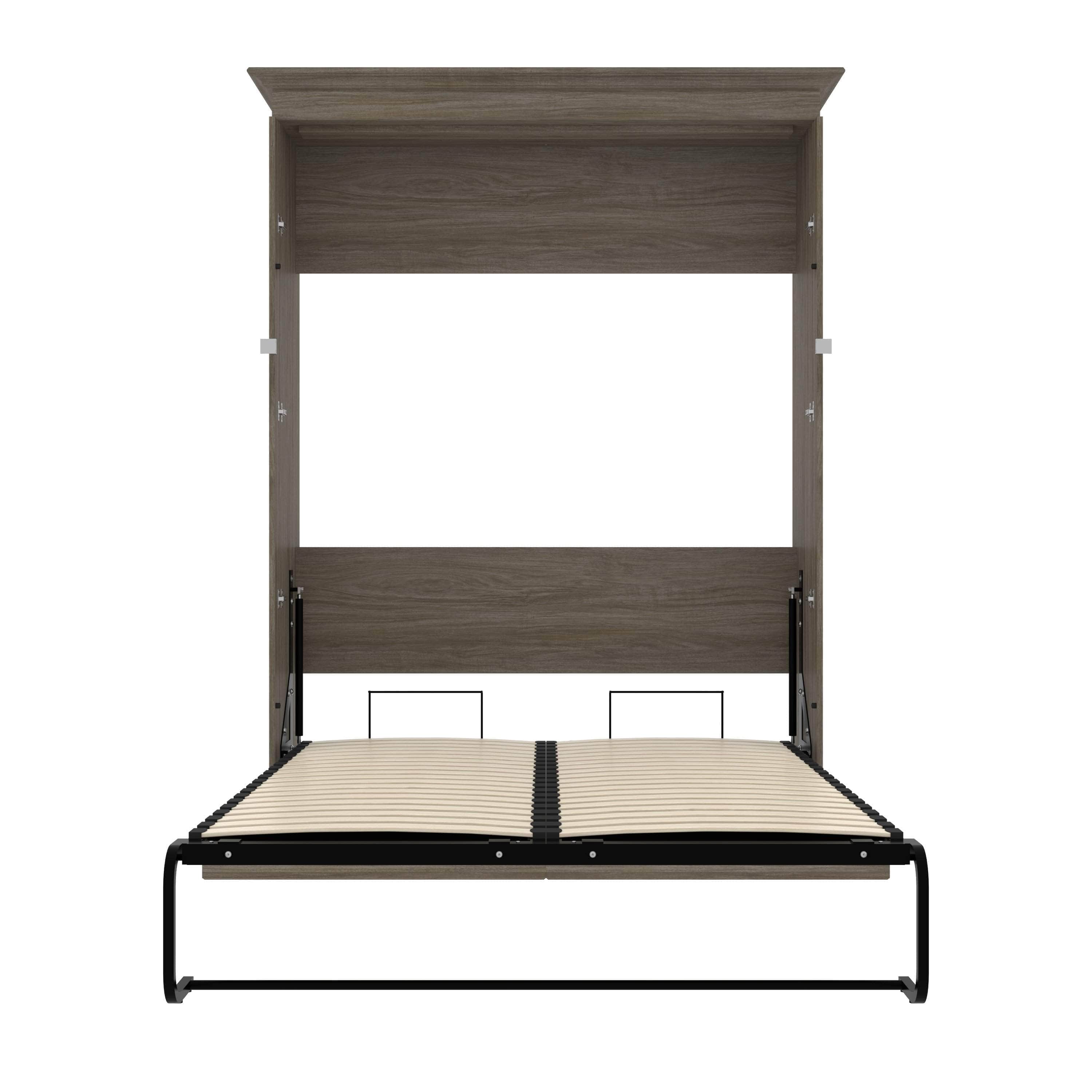 Versatile 59W Full Murphy Wall Bed in Walnut Grey - Space Saving Wall Bed for Small Apartments, Guest Rooms & Home Offices | Easy Fold Down Design