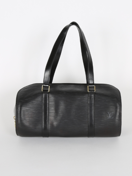 Authentic Louis Vuitton Soufflot Bag in Black Epi Leather - Luxury Designer Handbag for Women, Perfect for Work, Travel & Evening Events