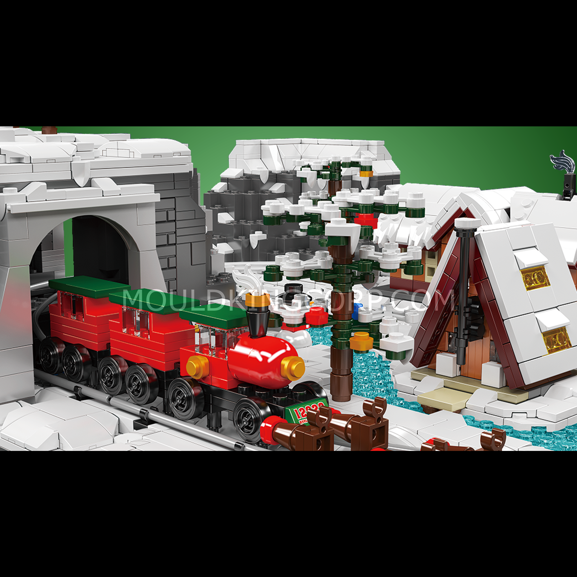 Mould King 12029 Christmas Train Wonderland Building Set - 4,232 Pieces Holiday Model Train Kit for Adults & Kids | Perfect for Christmas Decorations, Winter Village Displays & Train Enthusiasts