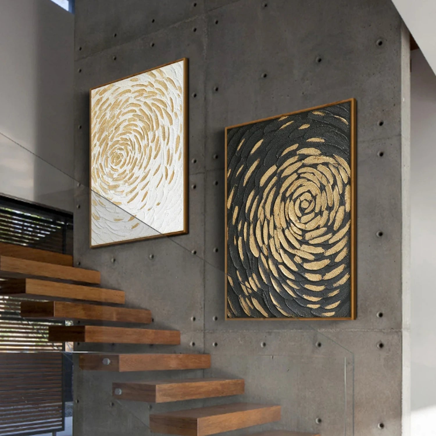 Abstract Painting Set of 2 - Modern Wall Art for Living Room & Bedroom Decor | #AB407 | Handmade Canvas Art for Home & Office