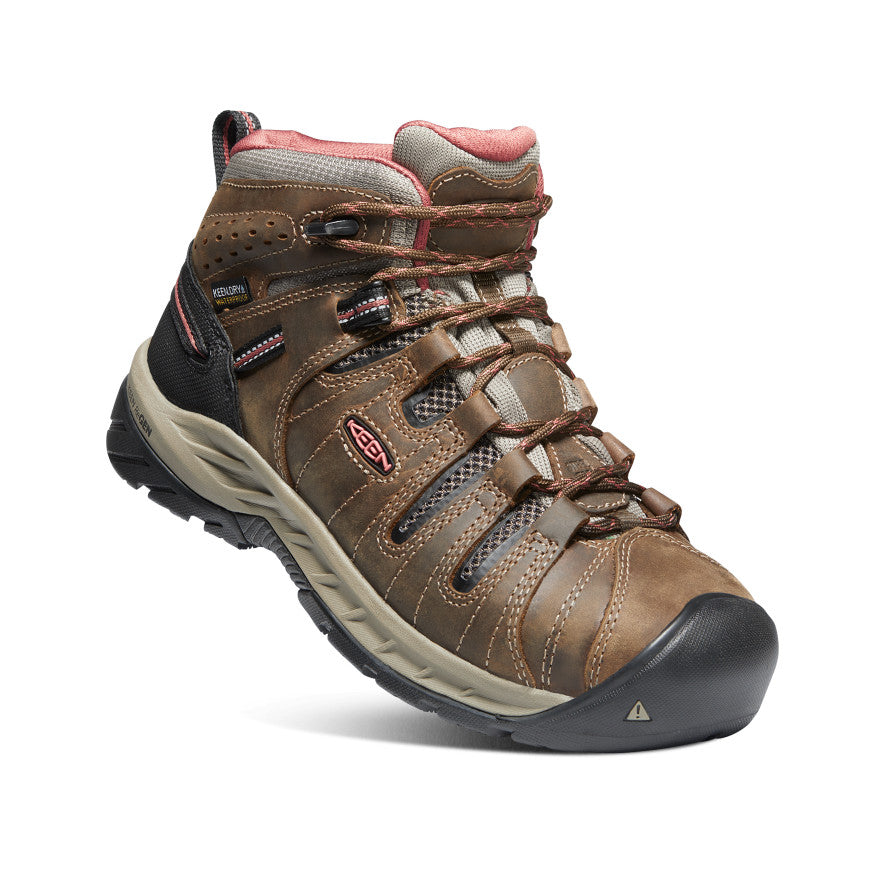 Women's Flint II Waterproof Soft Toe Work Boots - Cascade Brown/Brick Dust | Slip Resistant, Comfortable for Outdoor, Hiking & Construction Work