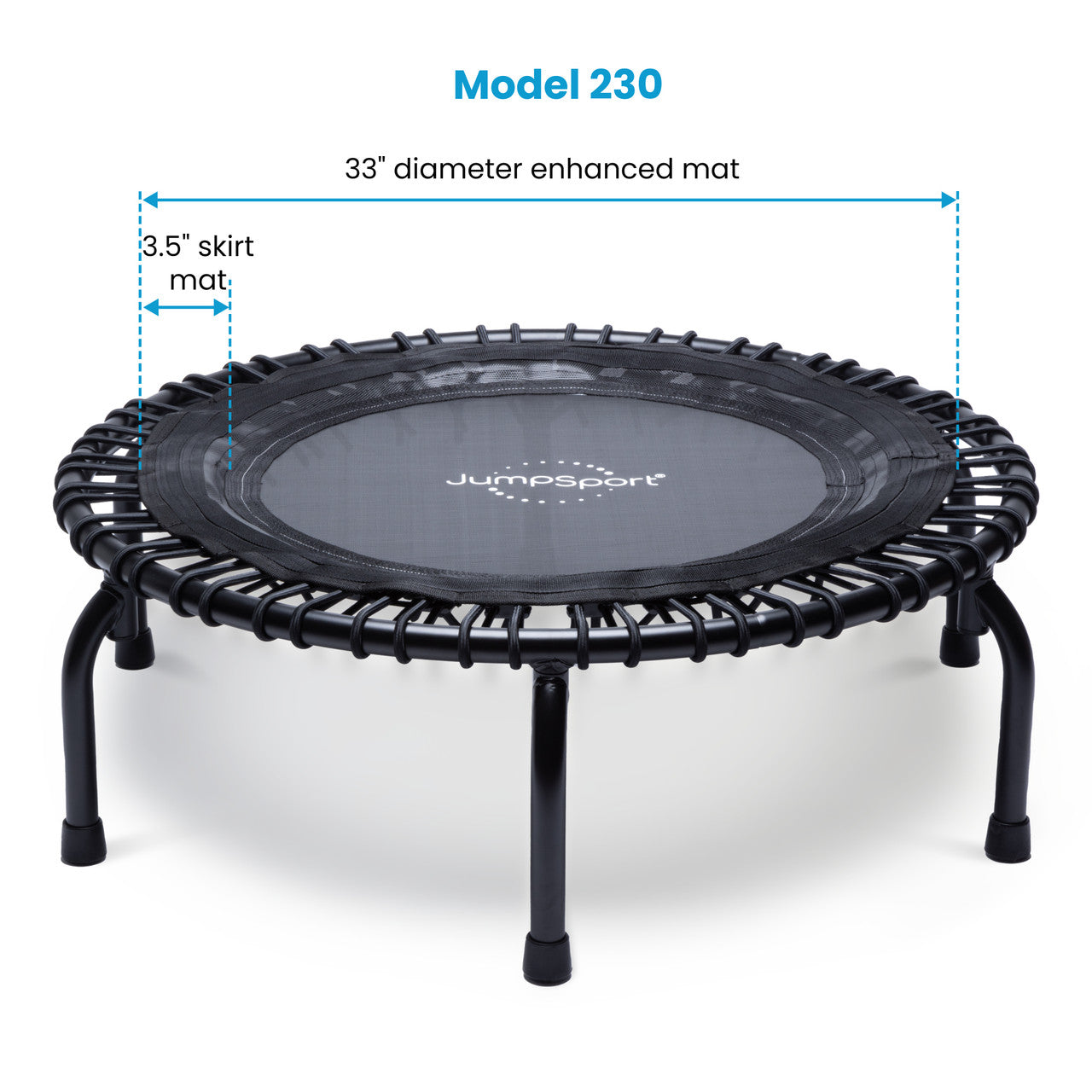 JumpSport 230 Fitness Trampoline - 39 Inch Rebounder with 3-Piece Frame for Home Workouts, Cardio Exercise & Weight Loss | Indoor Trampoline for Adults & Kids Fitness Training