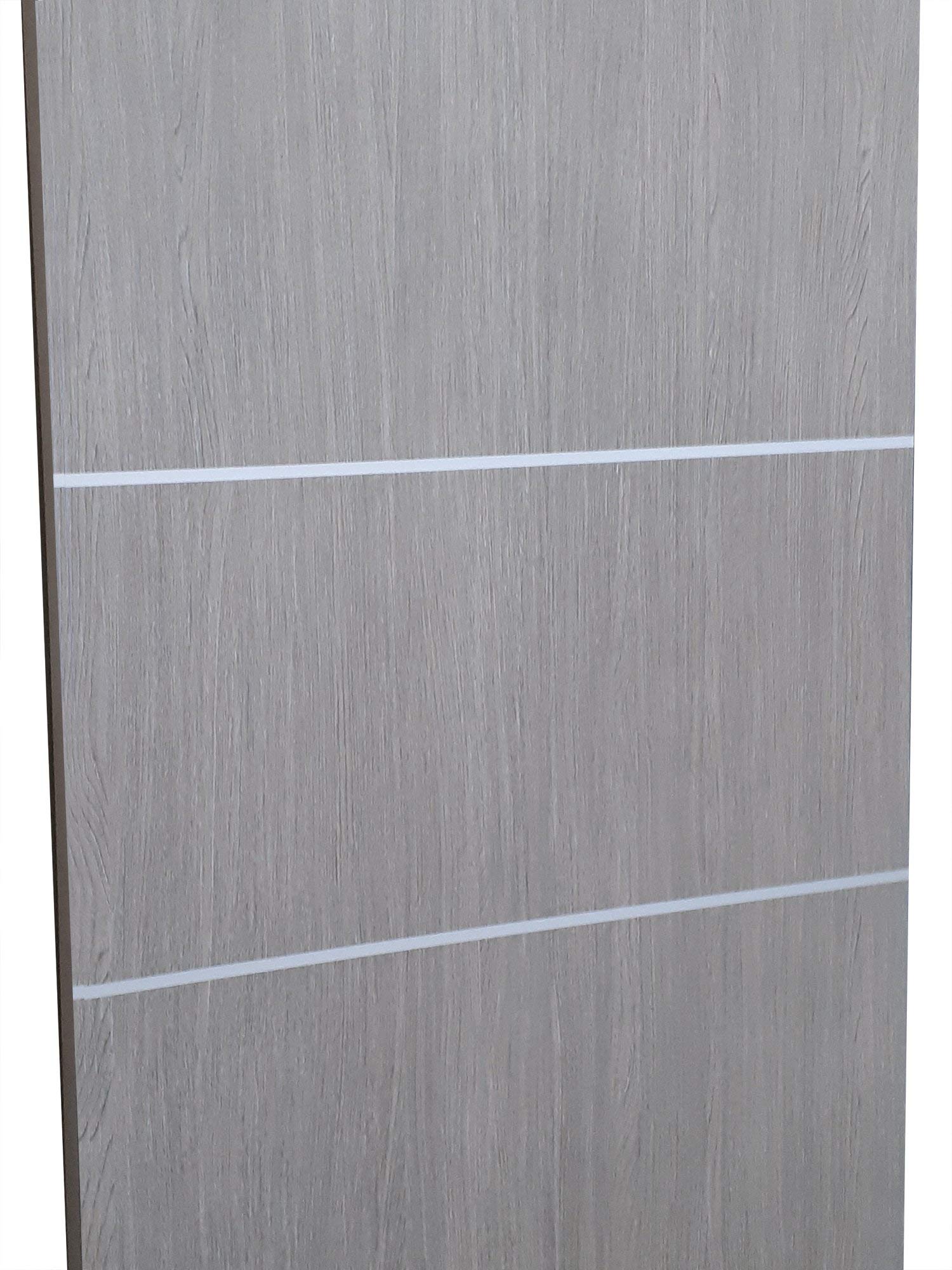 28x80 Slab Barn Door Panel - Planum 0020 Grey Oak - Modern Flush Sliding Door for Closet & Room Divider - Durable Solid Wood Construction - Perfect for Bedroom, Office & Farmhouse Style Decor