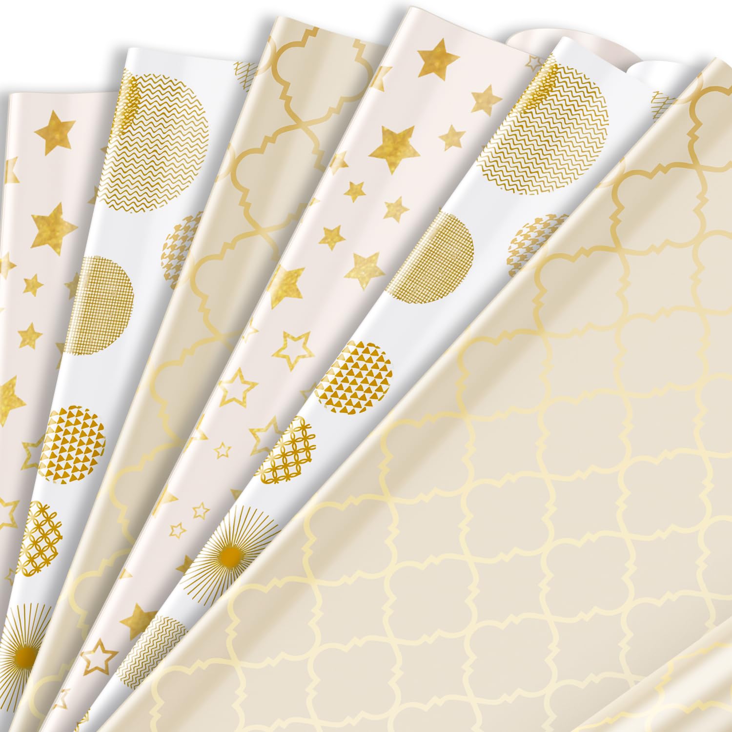 Party Propz 6-Pack Gift Wrapping Paper Set - Premium Wrapping Sheets & Rolls for Birthday, Christmas, Wedding Presents | Eco-Friendly Gift Wrap Material for All Occasions