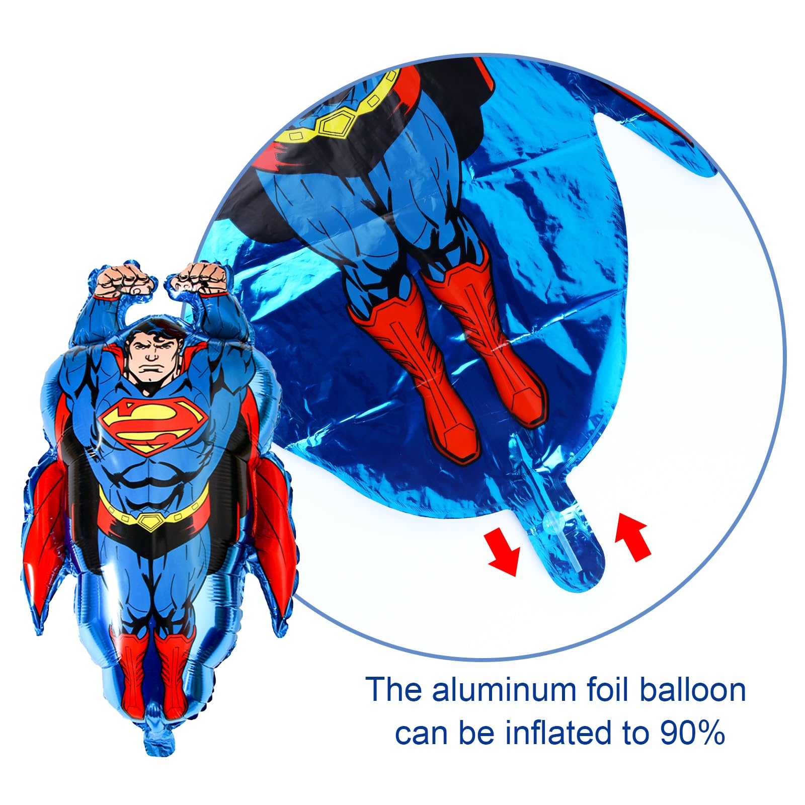Superhero Aluminum Balloons Set - Superhero Birthday Party Decorations Kit with Foil Balloons for Superhero Themed Parties, Baby Showers & Room Decor - Perfect for Kids Birthday, Comic Con Events & Superhero Fan Gifts