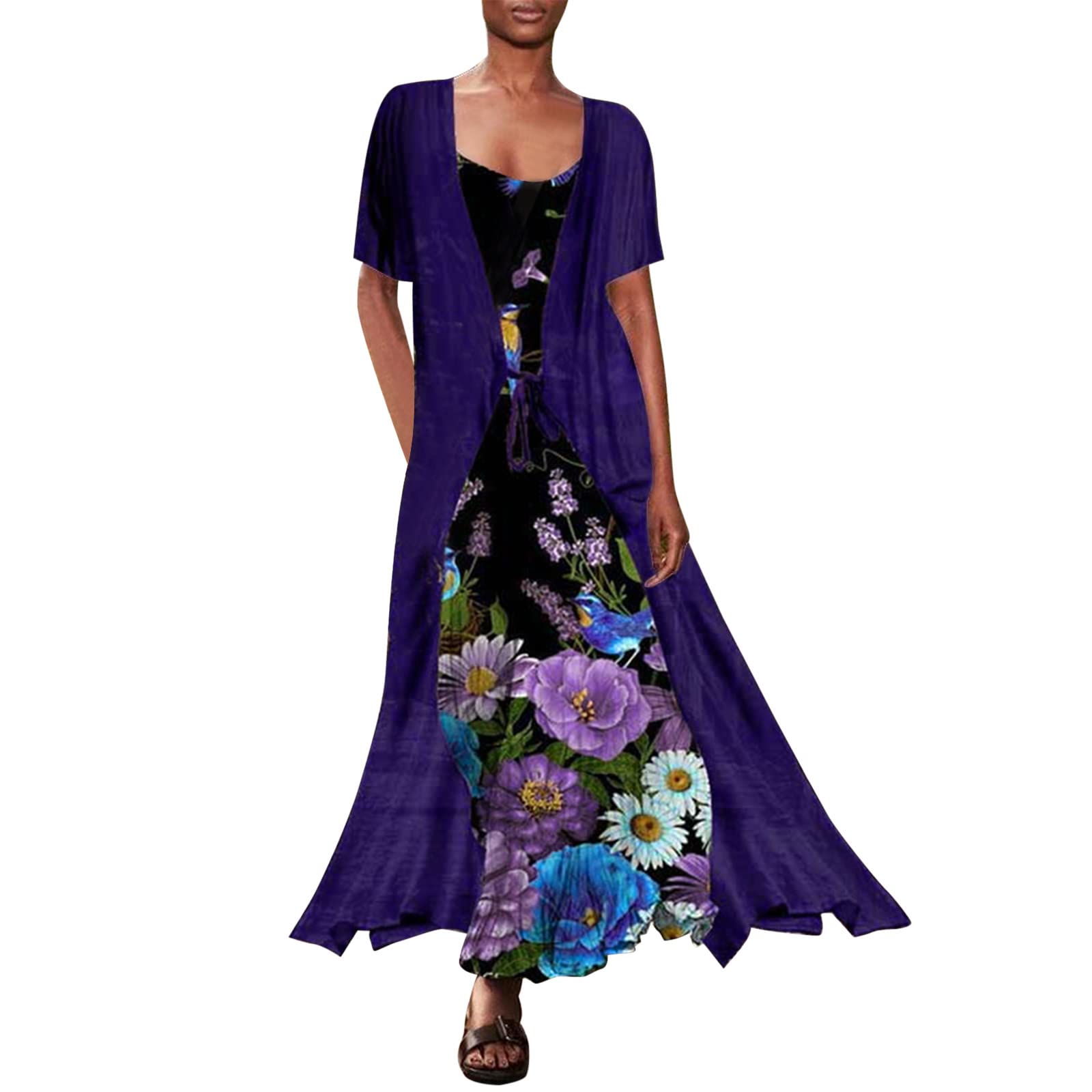 Women's A-Line Swing Party Dress with Pockets - Casual Sleeveless Round Neck Summer Dress for Plus Size - Perfect for Cocktail Parties, Weddings & Beach Vacations