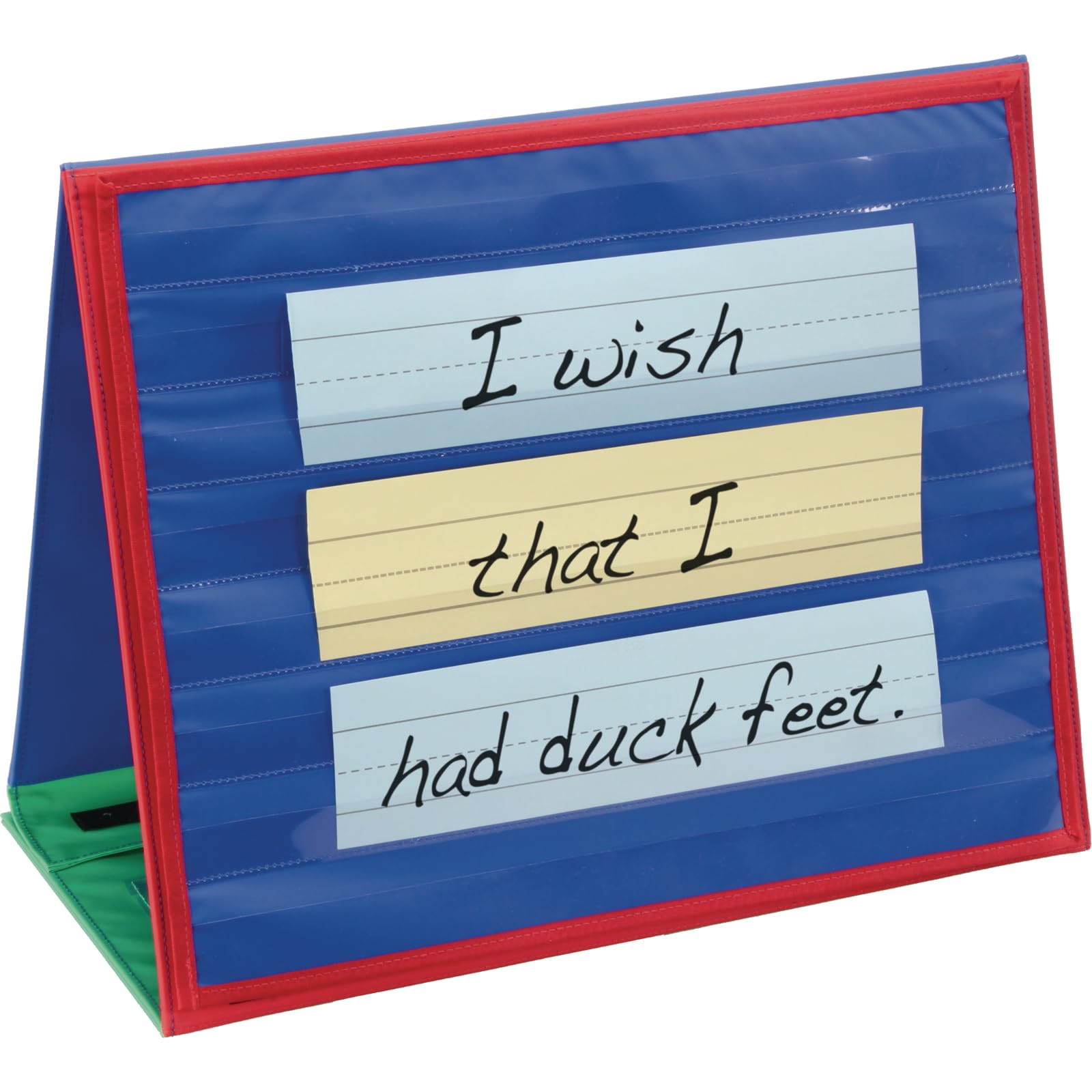 Really Good Stuff Desktop Pocket Charts with Stand - 2 Adhesive Pocket Charts & Foldable Stand for Flashcards (18”x10⅜”x14”) - Portable Storage Solution for Classroom, Homeschool & Office Organization