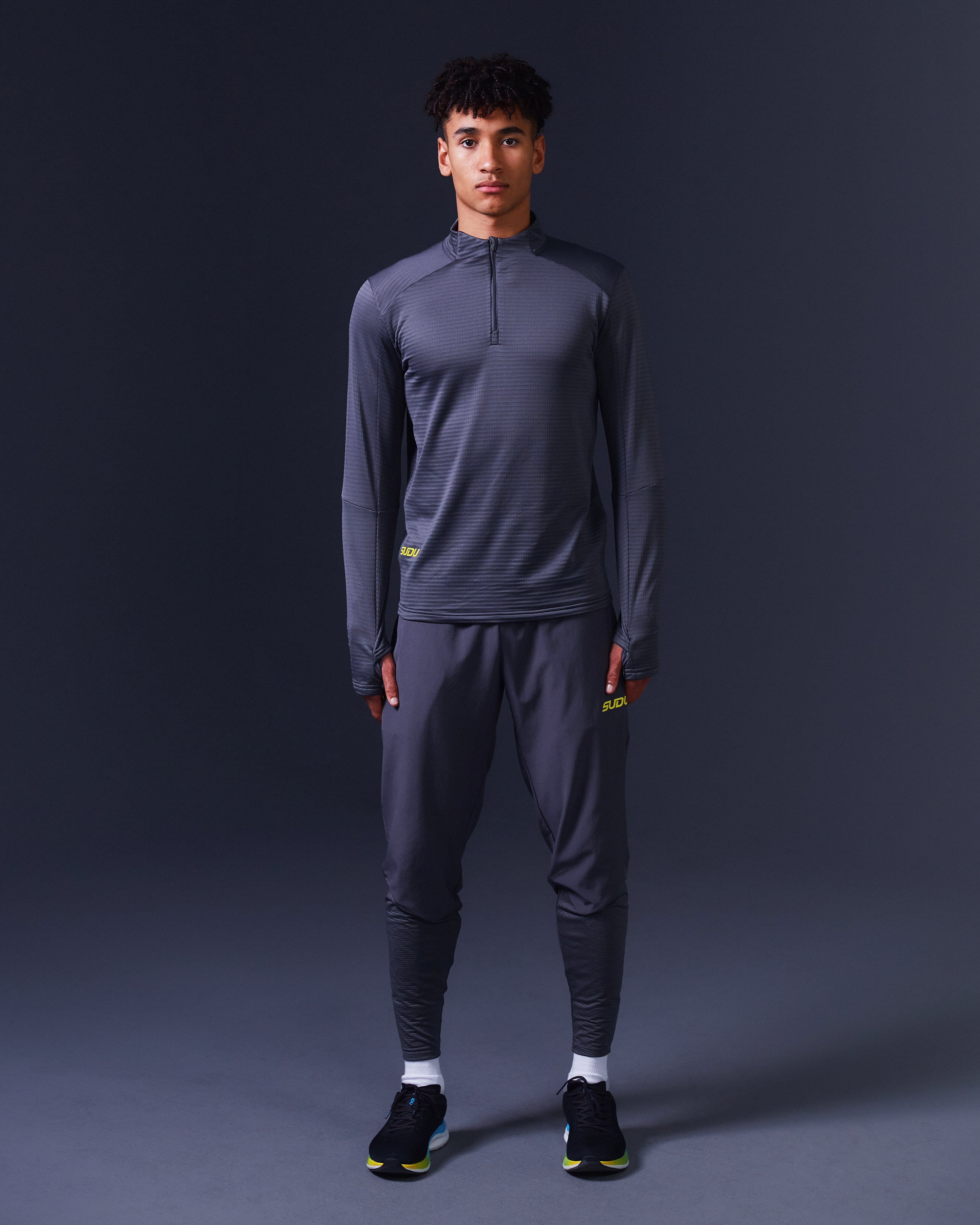SRZ 01 Zip Mid Layer Jacket - Grey/Yellow - Lightweight Fleece for Hiking, Camping & Outdoor Activities