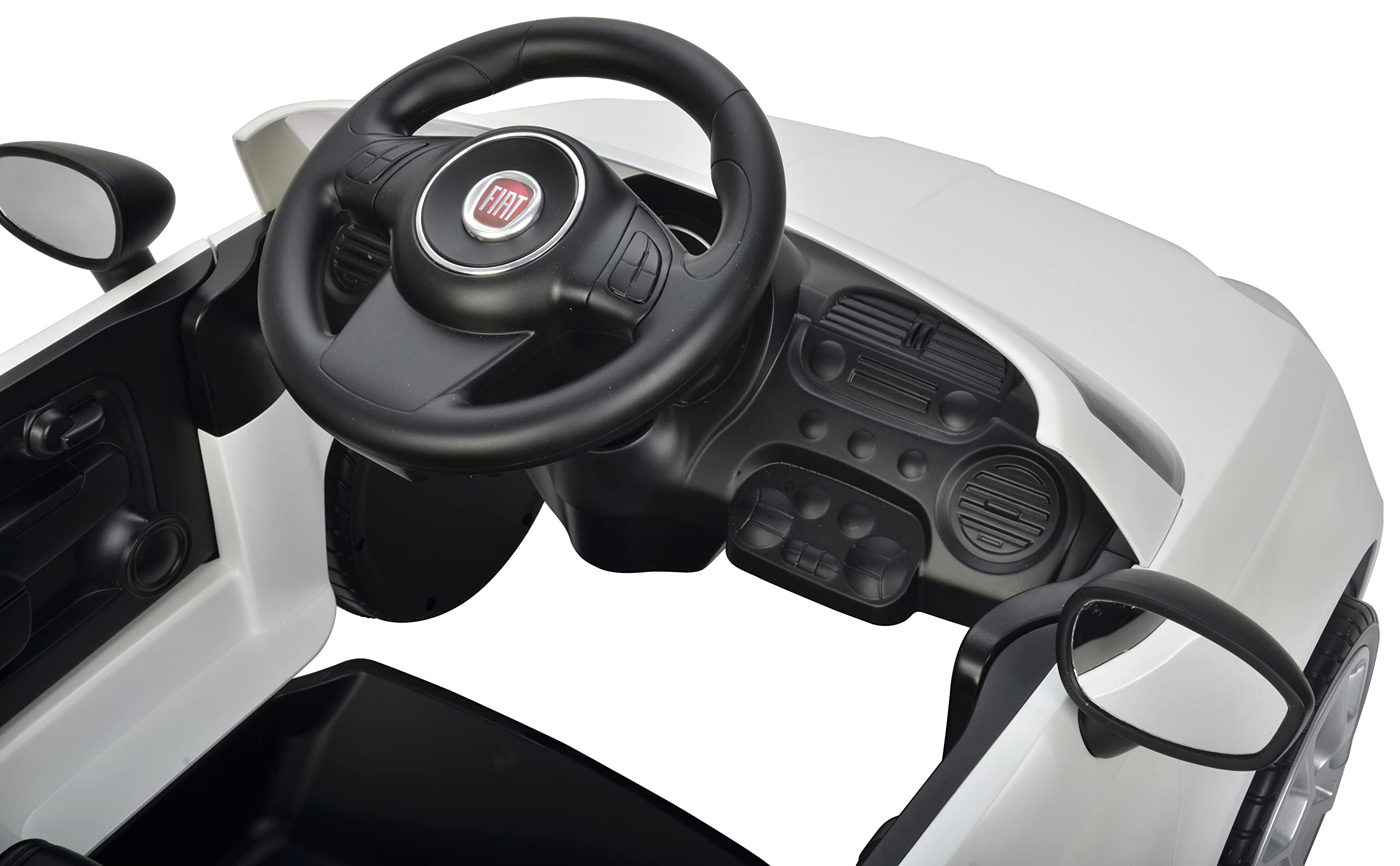 Best Fiat 500 Ride On Push Car for Kids - Adjustable Footrest & Handle, Built-in Horn & Music, Stable Wheels - Toddler Stroller Toy for Ages 2-3 Years (37