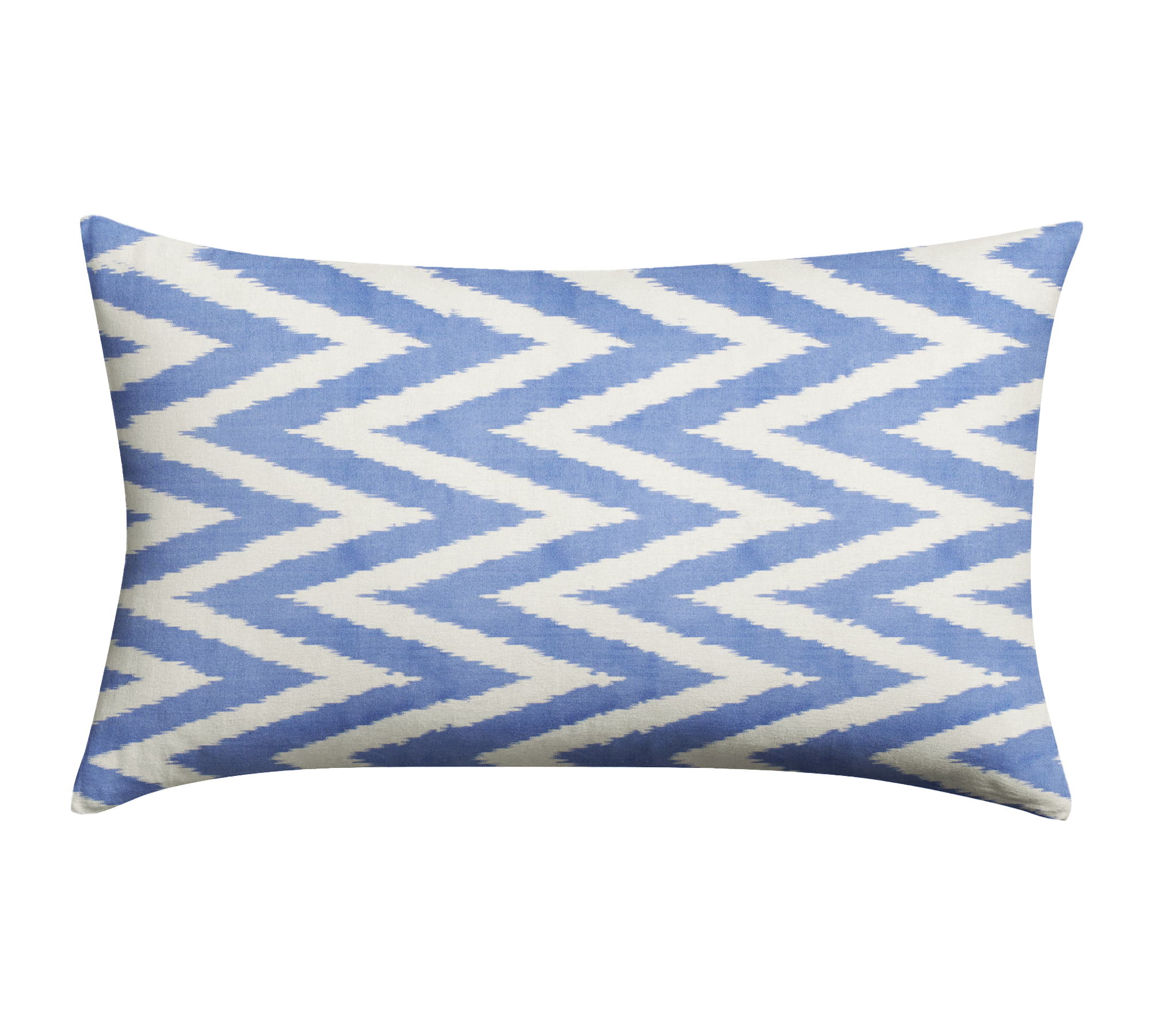 Blue Zig Zag Silk Ikat Pillow Cover - Bohemian Home Decor for Living Room, Bedroom & Sofa - Elegant Throw Pillow Case for Modern Interior Design