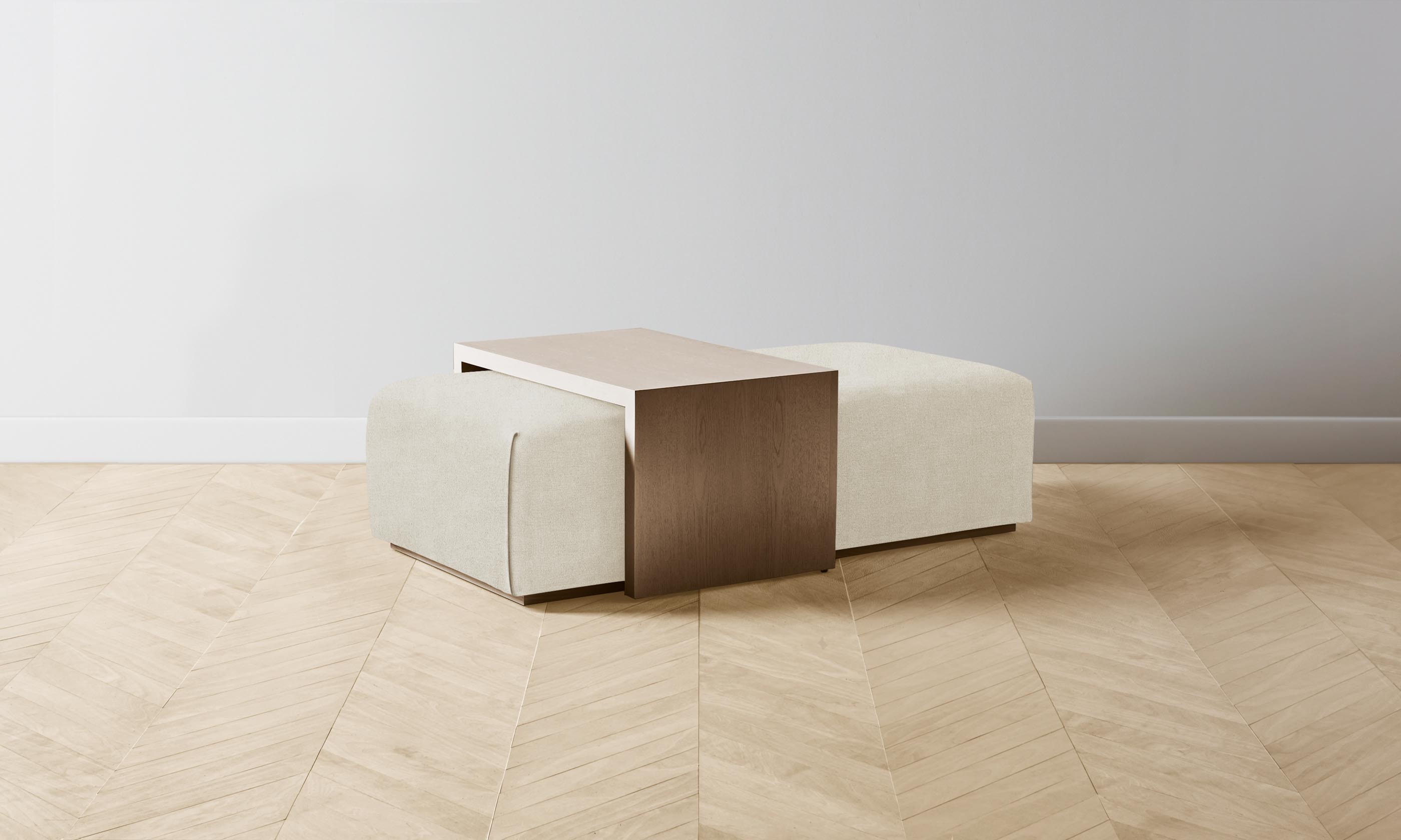 The Bowery Ottoman - Performance Mélange Weave Shell - Modern Living Room & Bedroom Accent Furniture for Home Decor